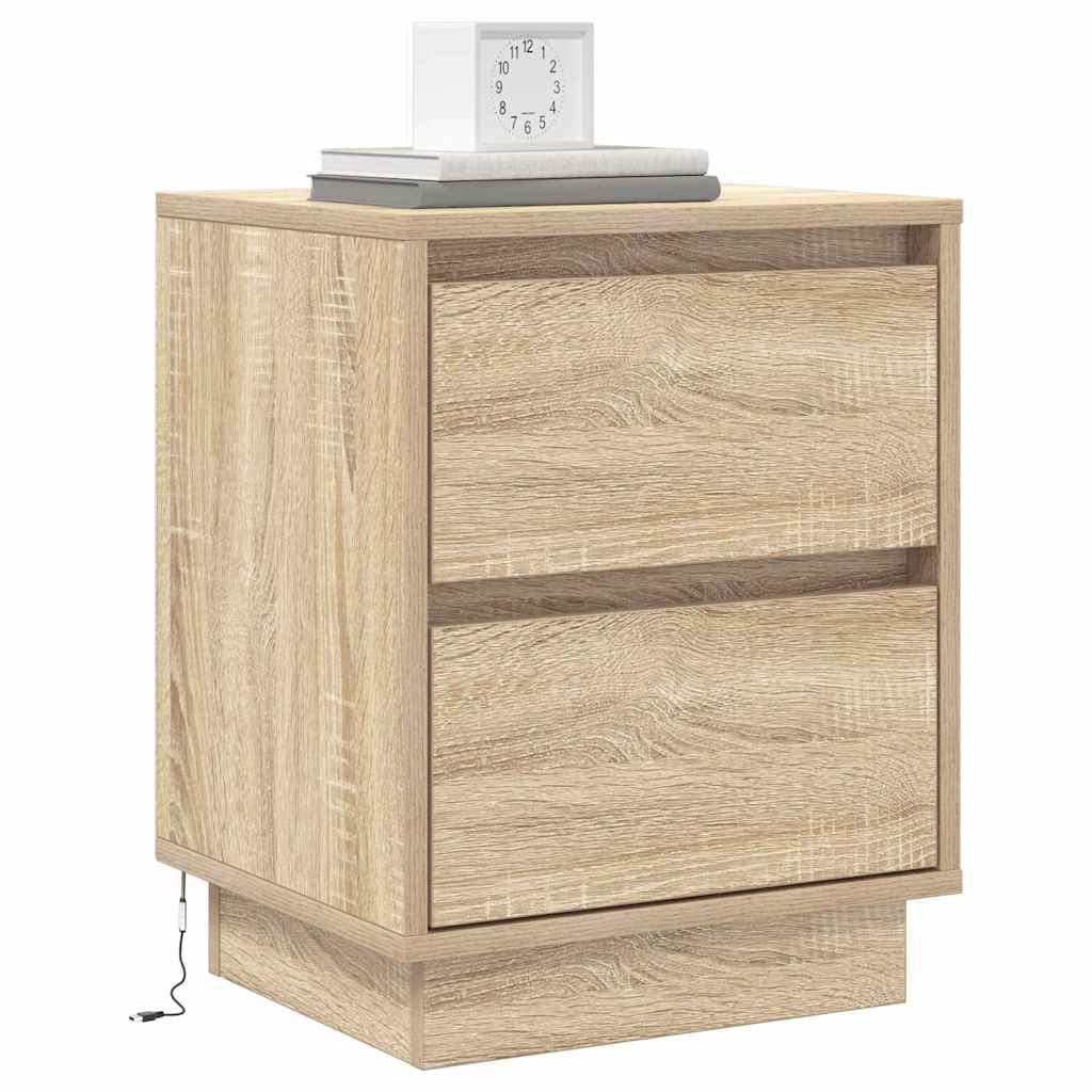 Bedside Cabinet with Drawer 2 pcs Sonoma Oak 39 x 34,5 x 50 cm