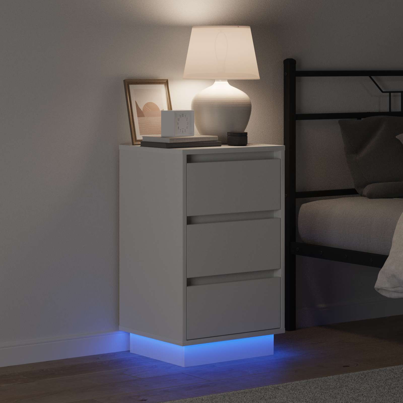 Bedside Cabinet White 39 x 34,5 x 65 cm Engineered wood
