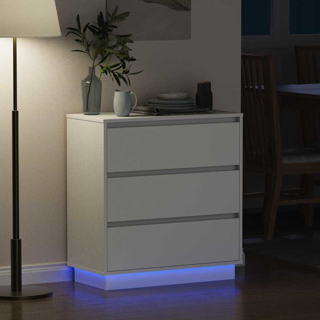 Bedside Cabinet White 71 x 34,5 x 75 cm Engineered wood