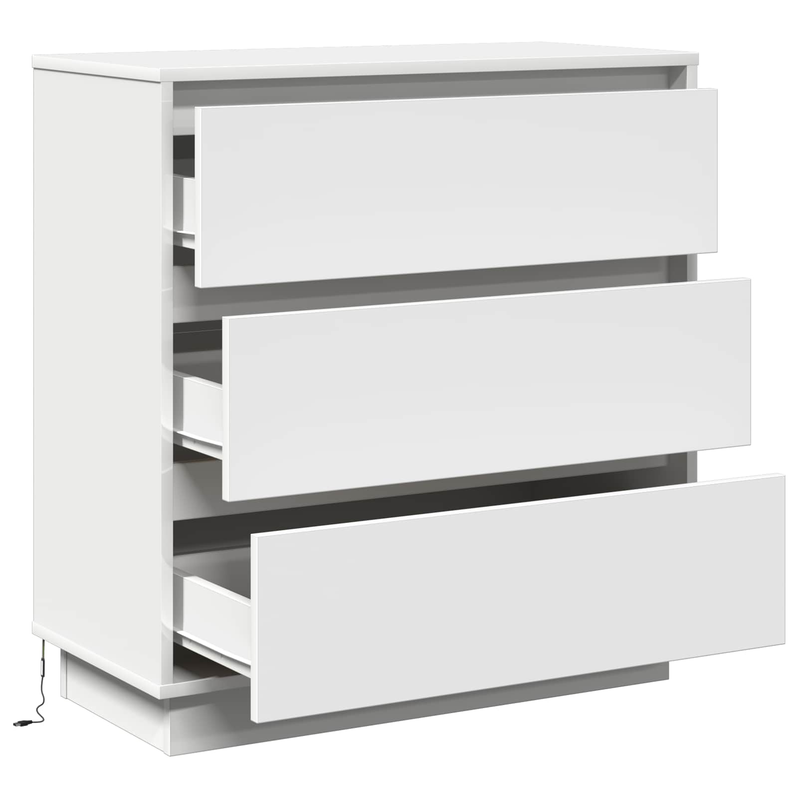 Bedside Cabinet White 71 x 34,5 x 75 cm Engineered wood