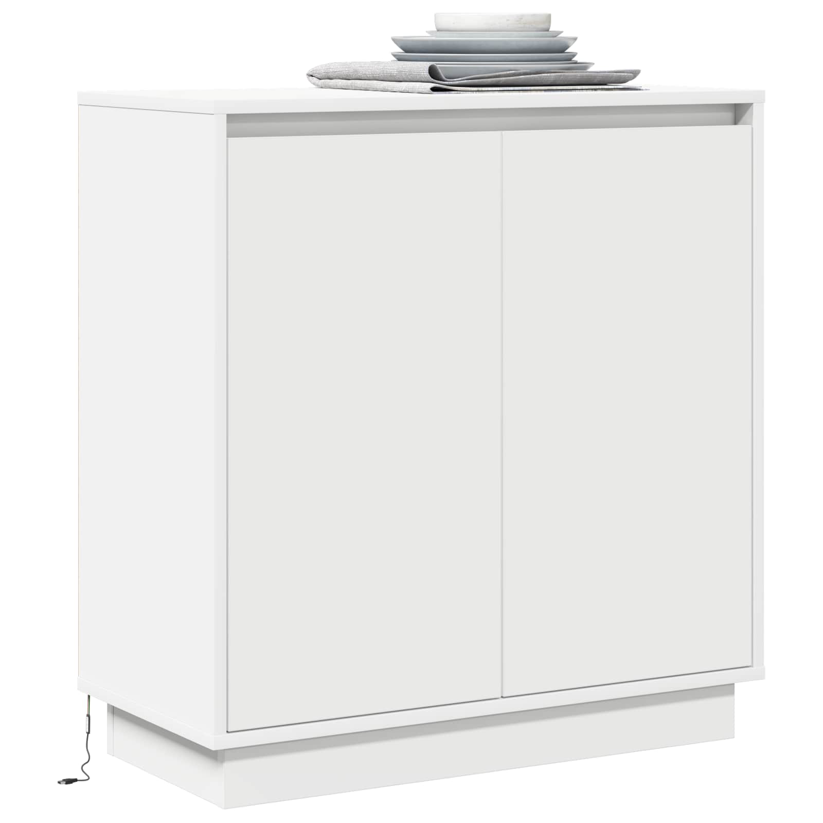 LED Sideboard for White 71 x 34,5 x 75 cm Engineered Wood