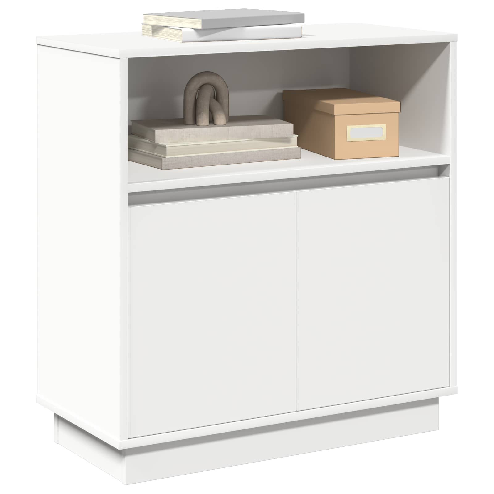 LED Sideboard White 71 x 34,5 x 75 cm Engineered Wood