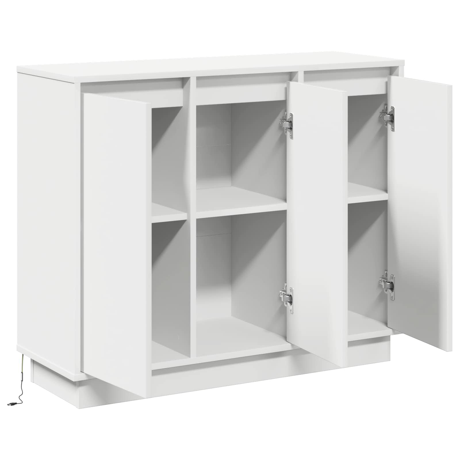LED Sideboard White 90 x 32 x 75 cm Engineered Wood