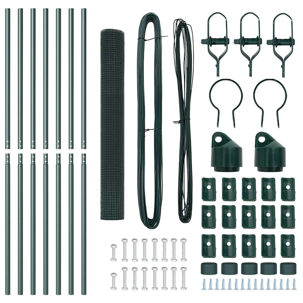 Ground Fix Welded Wire Fence 10 x 1 m (W x H) PVC-Coated Steel