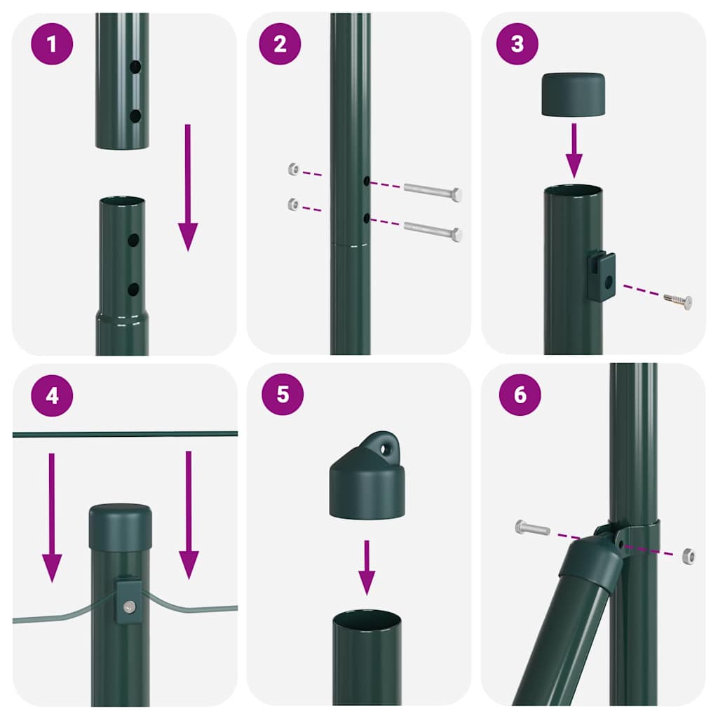 Ground Fix Welded Wire Fence 25 x 1 m (W x H) PVC-Coated Steel