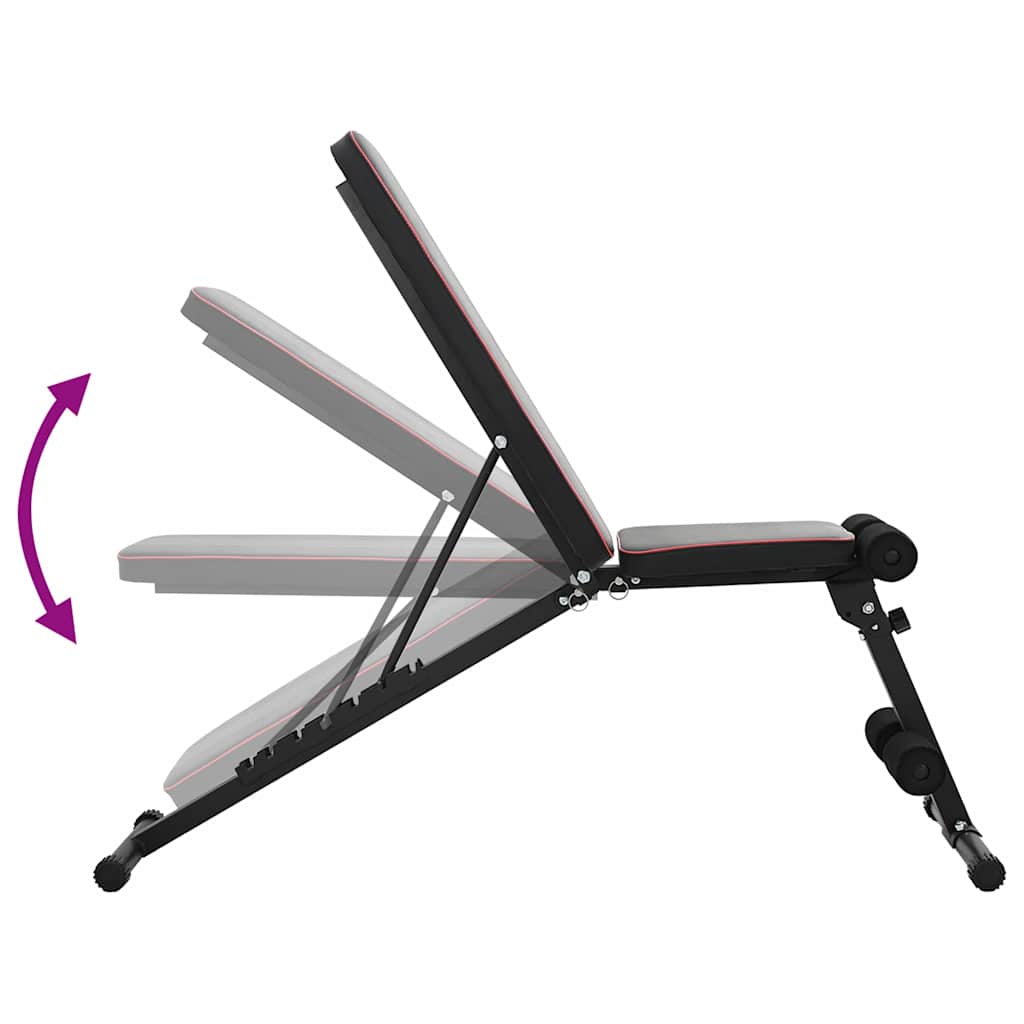 Weight Bench Manual Black 131 x 41 x 110 cm Powder-Coated Steel