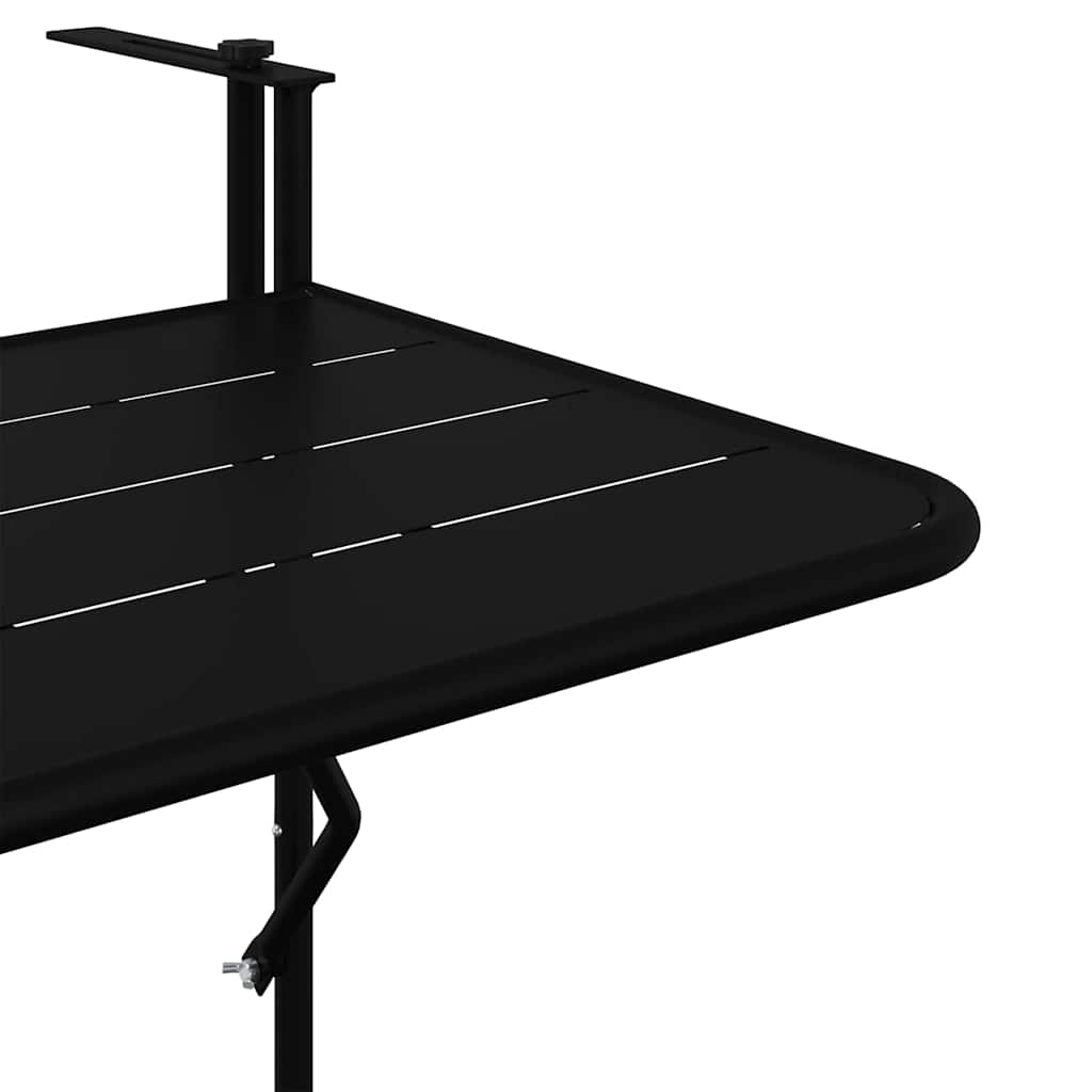 Hanging Balcony Table Folding Black 60 x 39 x 65 cm Steel
