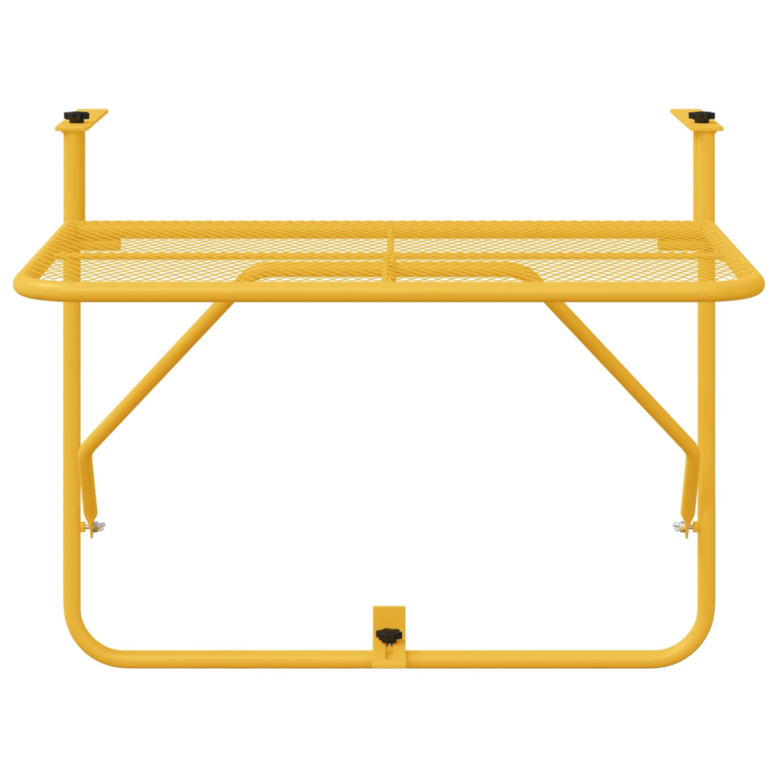 Hanging Balcony Table Folding Mustard 60 x 39 x 65 cm Steel