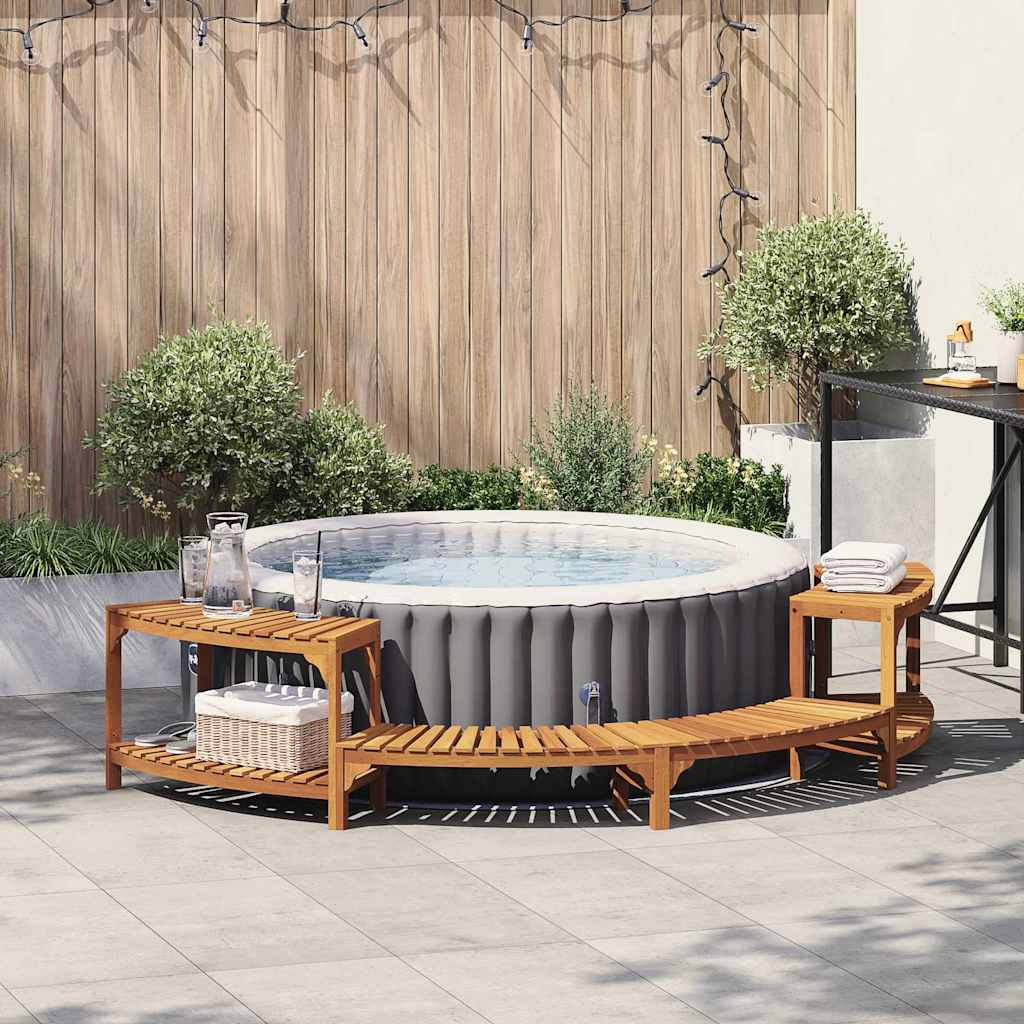 Hot Tub Surround Half-Round Brown 272 x 120 x 55,5 cm