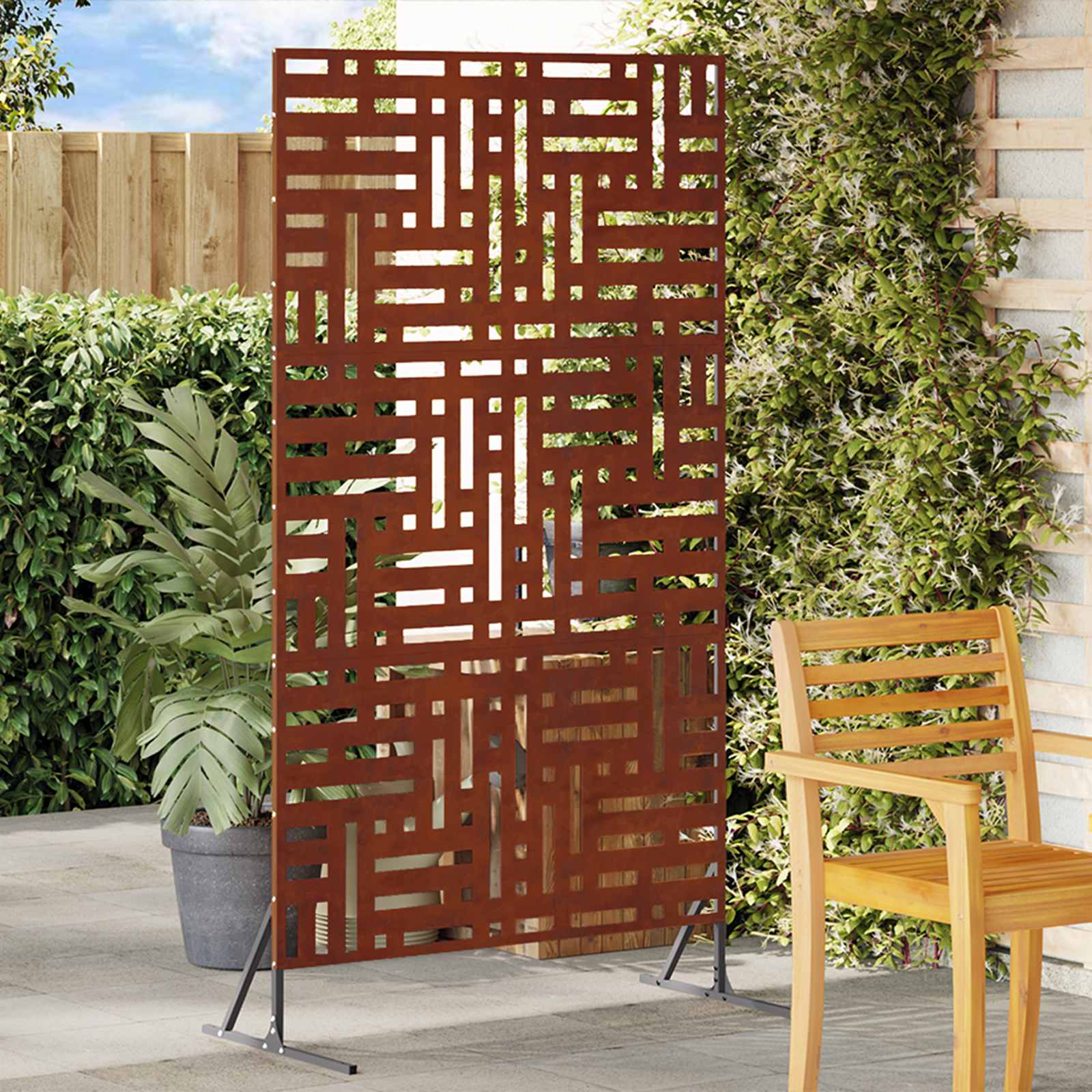 Privacy Screen Grey 100 x 50 x 180 cm Weathering Steel