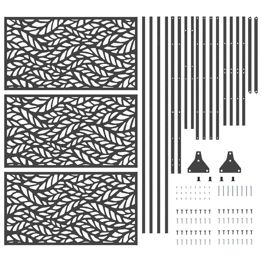 Privacy Screen 100 x 50 x 180 cm Steel Black