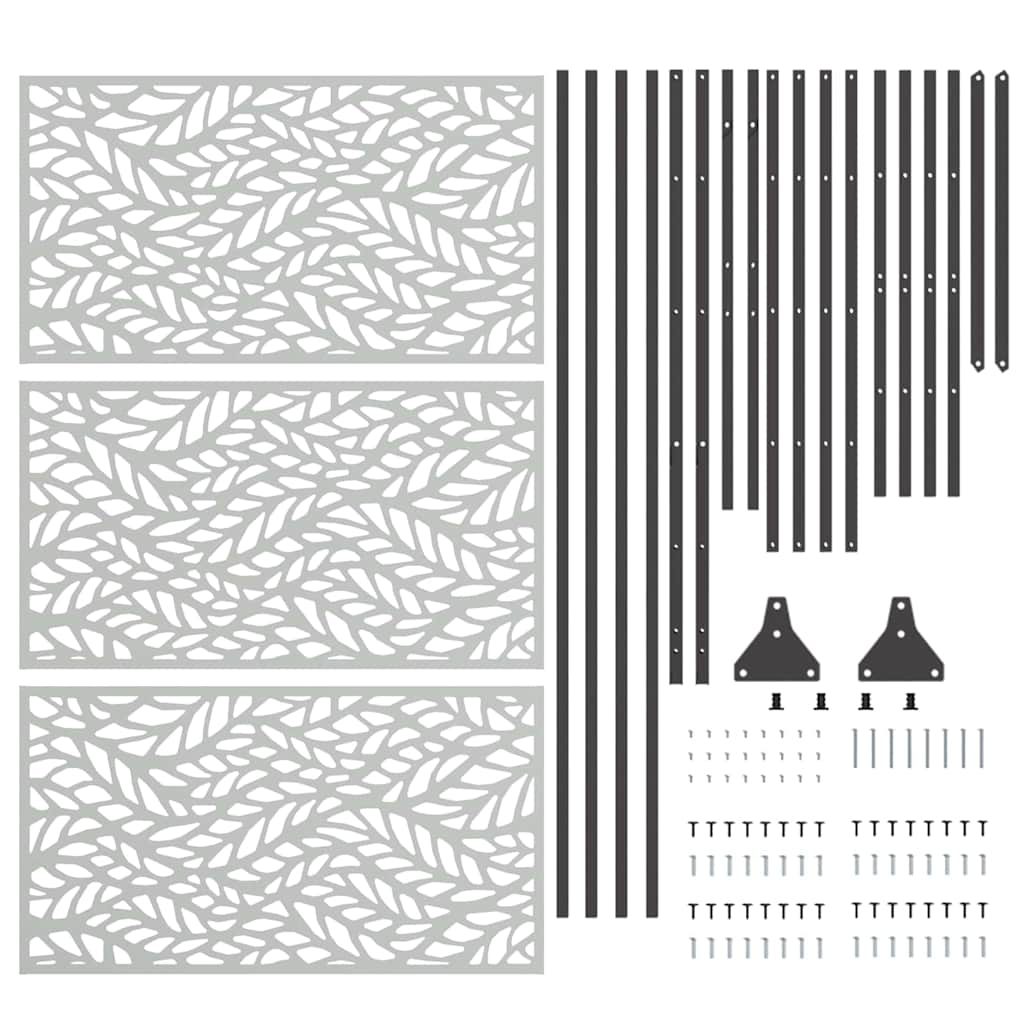 Privacy Screen 100 x 50 x 180 cm Galvanised Steel Silver