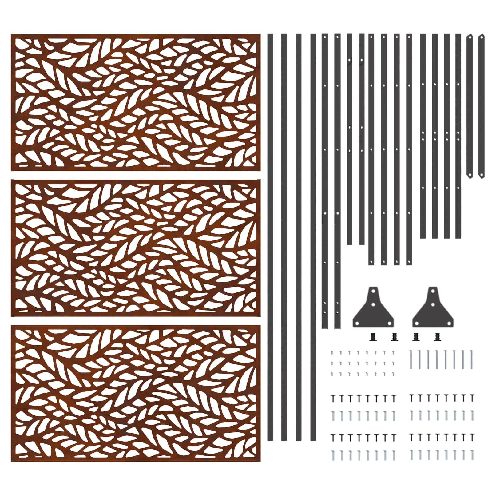 Privacy Screen 100 x 50 x 180 cm Weathering Steel Rusty