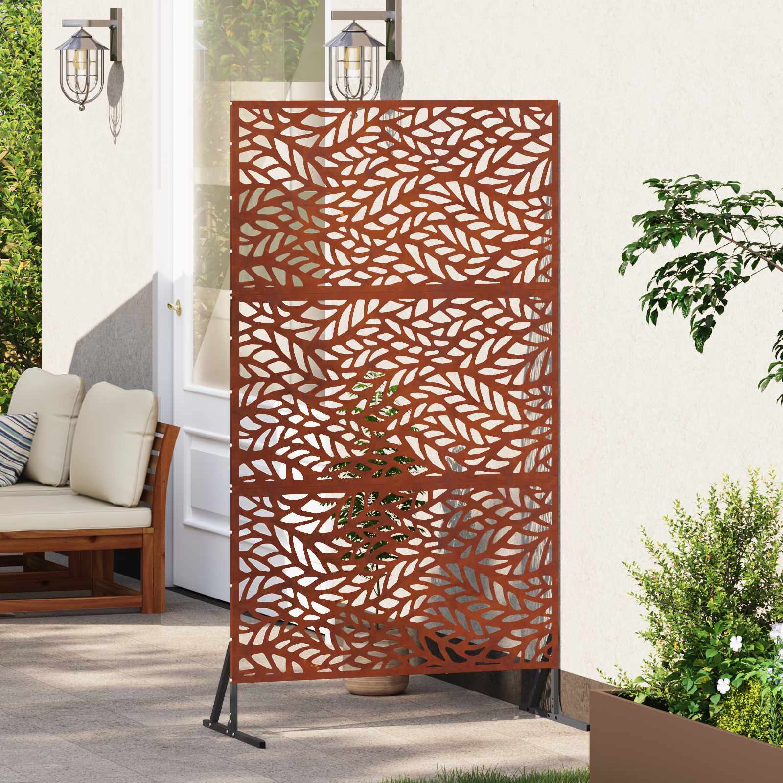 Privacy Screen Grey 100 x 50 x 180 cm Weathering Steel
