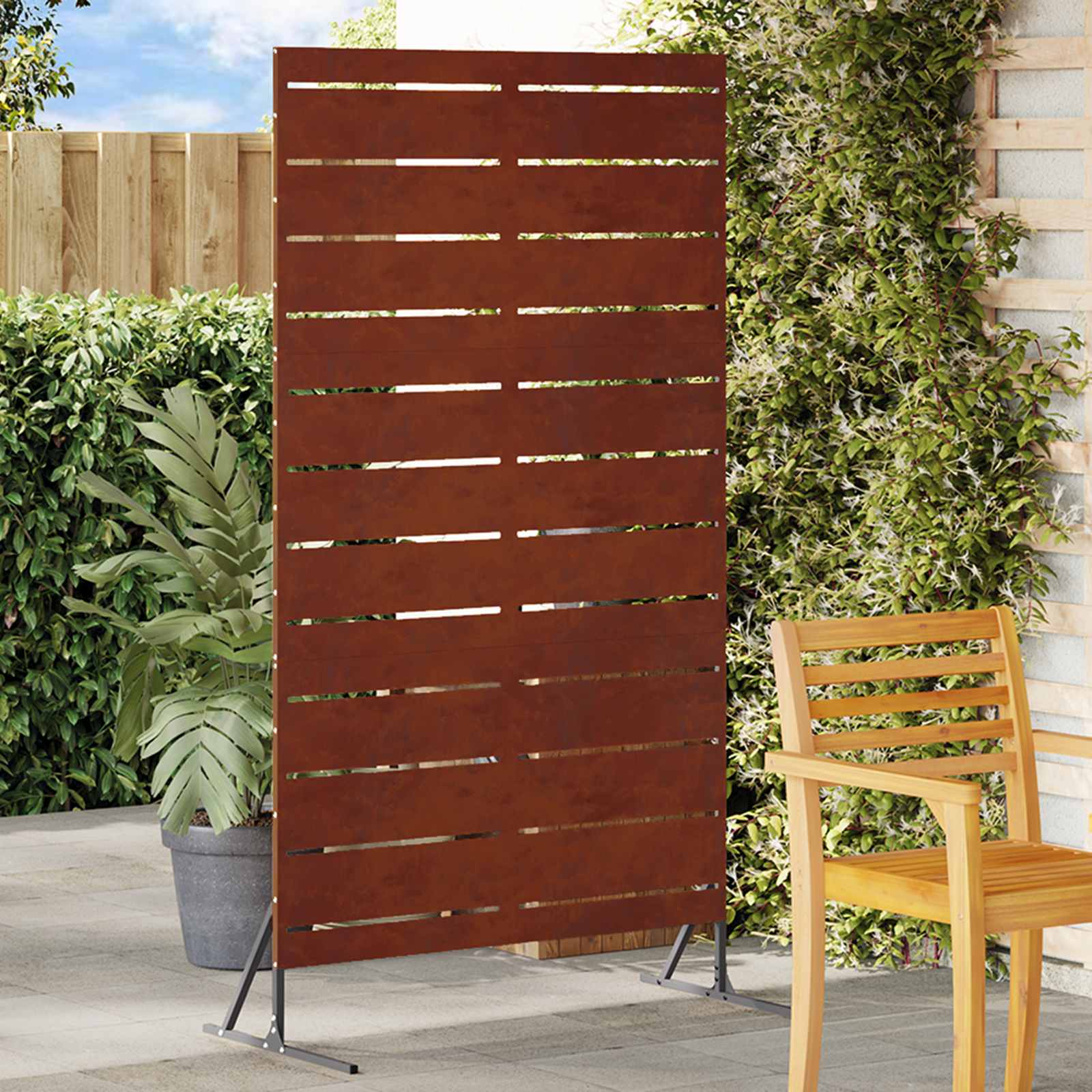 Privacy Screen Grey 100 x 50 x 180 cm Weathering Steel