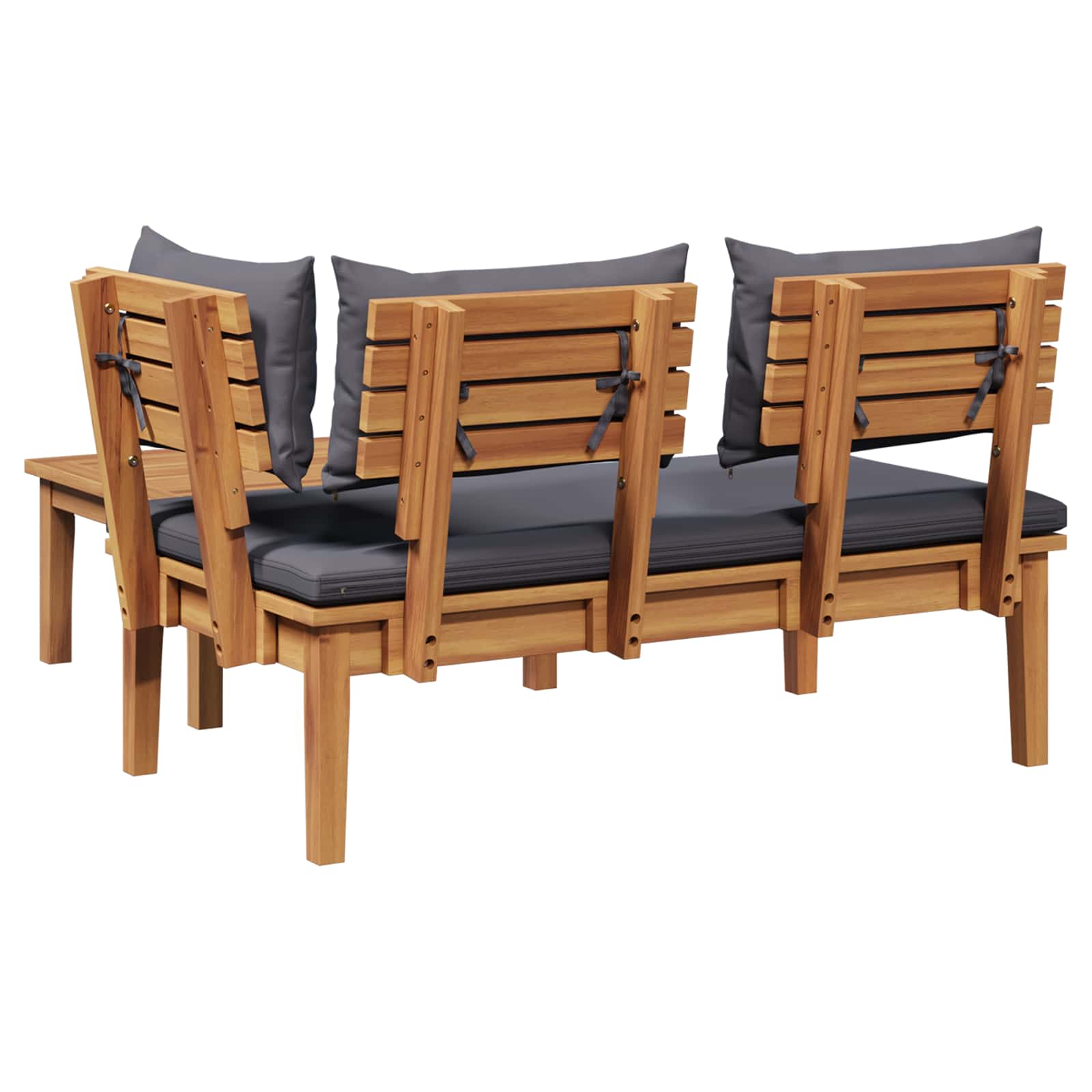 Garden Bench and Table Set 2 pcs Grey and Brown Solid Teak wood