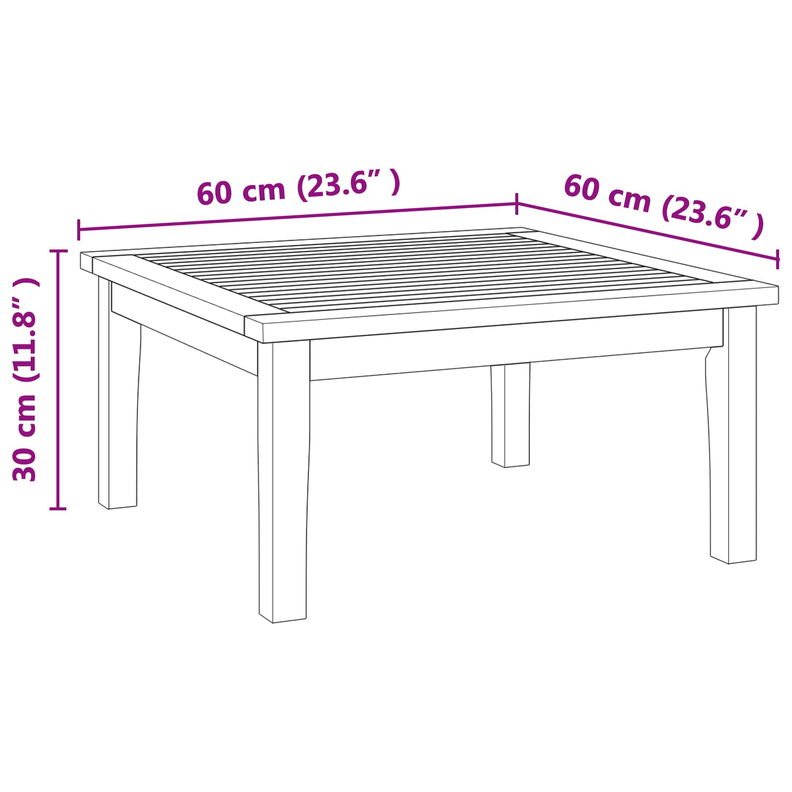 Garden Table Brown Solid Teak wood