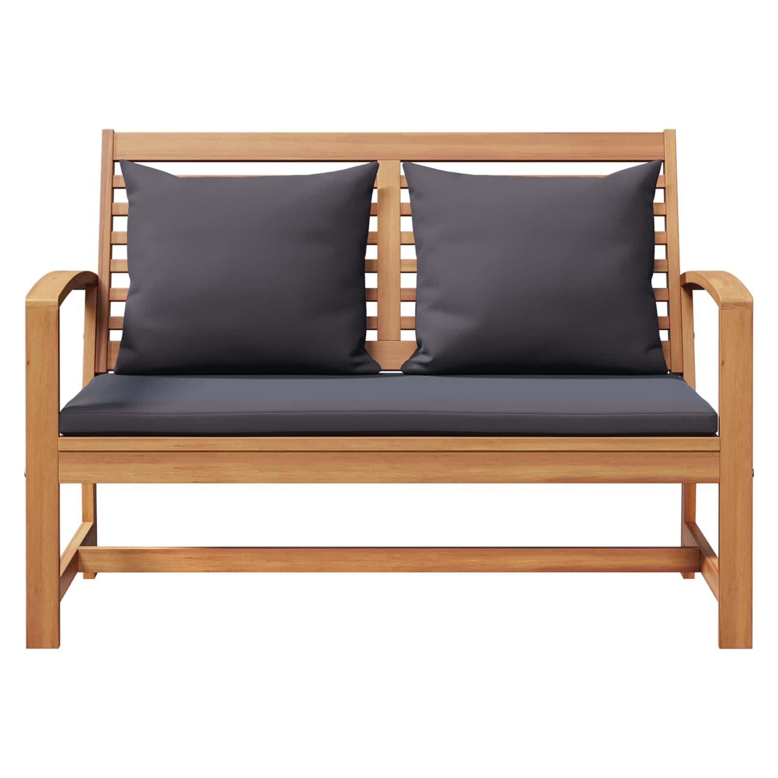 Garden Bench and Table Set with Cushion 2 Piece Solid Teak Wood