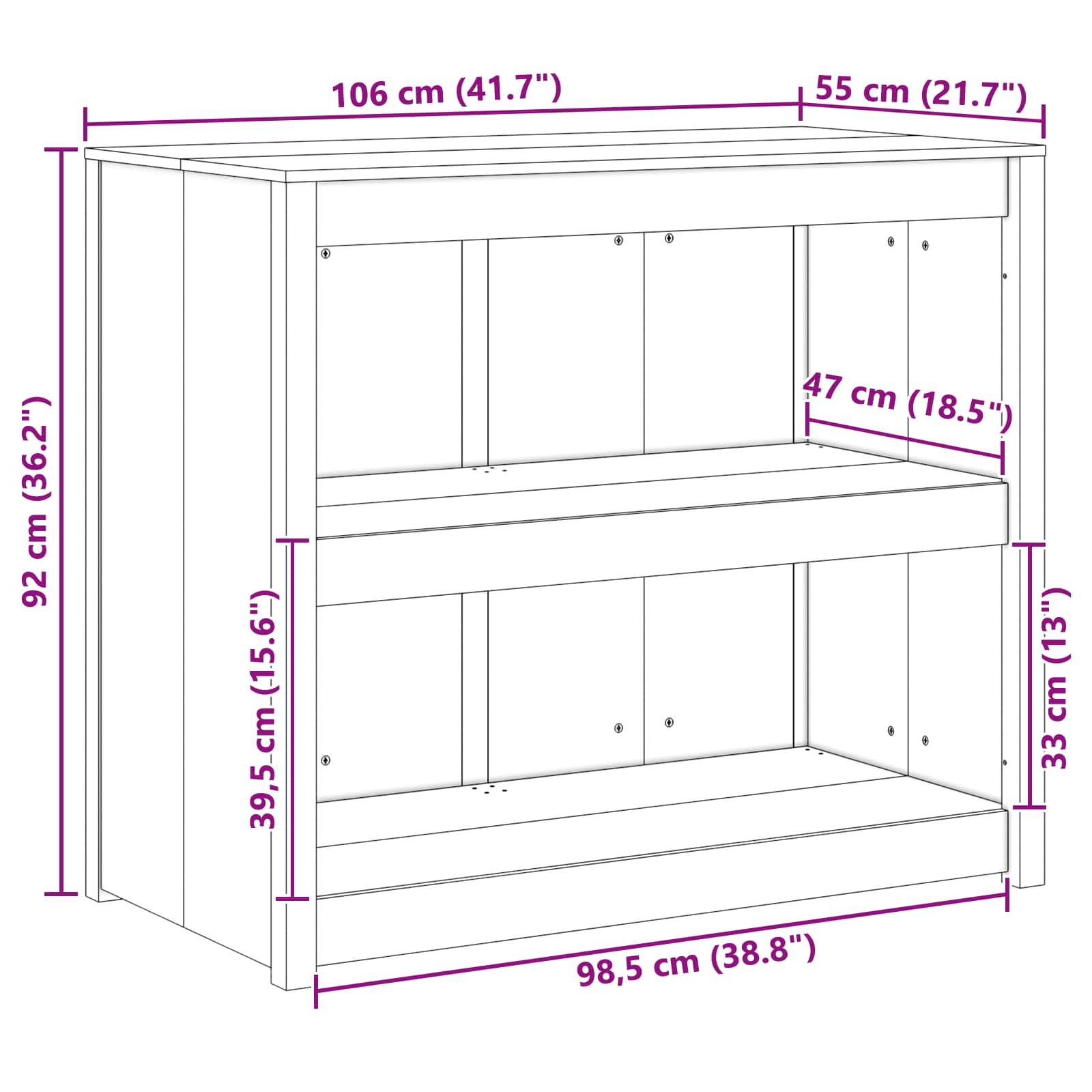 Kitchen Cabinet with Shelf MEPPEL Brown Oak 106 x 55 x 92 cm