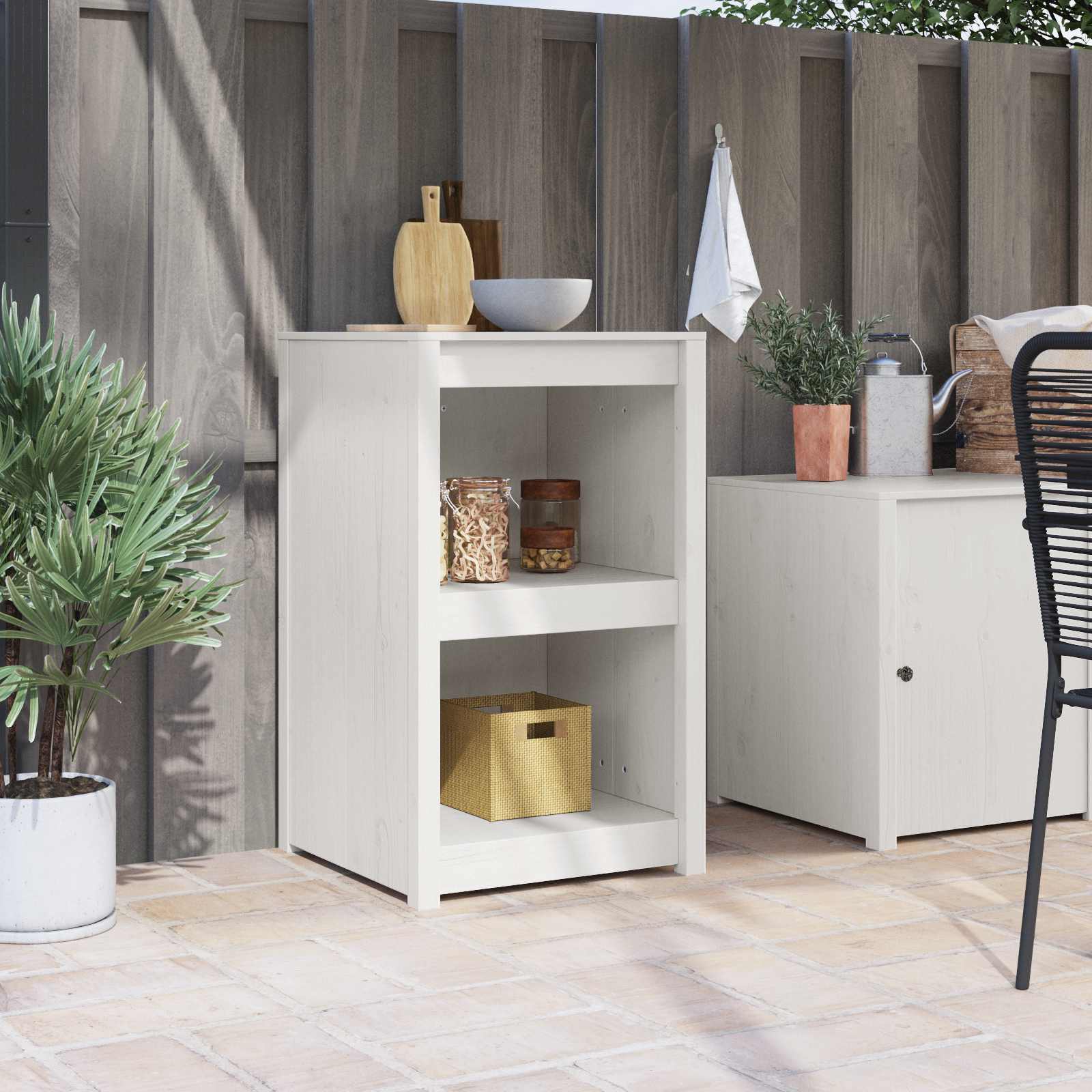 Kitchen Cabinet MEPPEL White 55 x 55 x 92 cm Solid Pine Wood