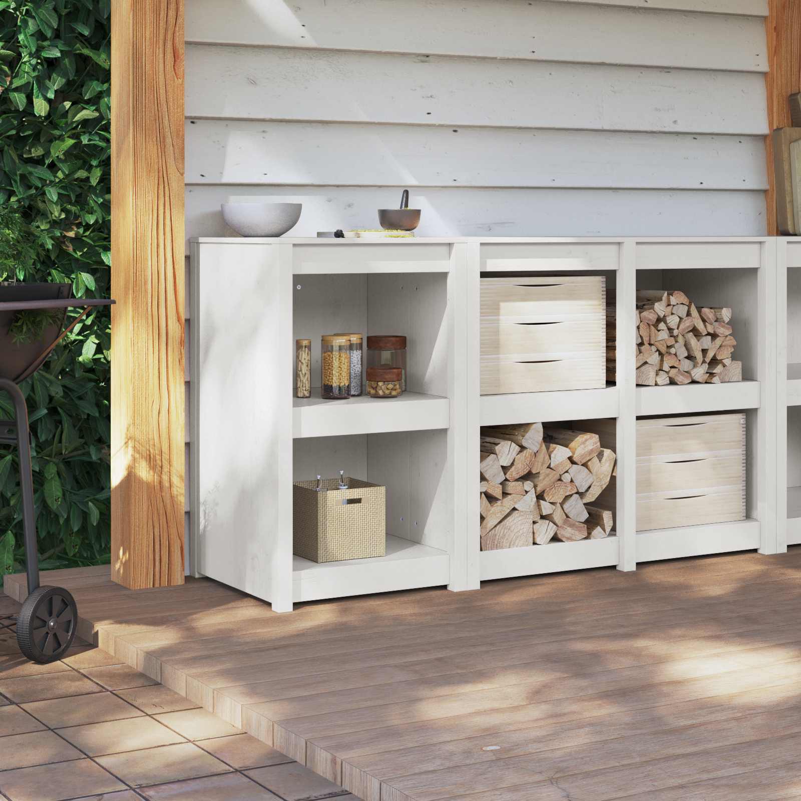 Kitchen Cabinet MEPPEL White 55 x 55 x 92 cm Solid Pine Wood