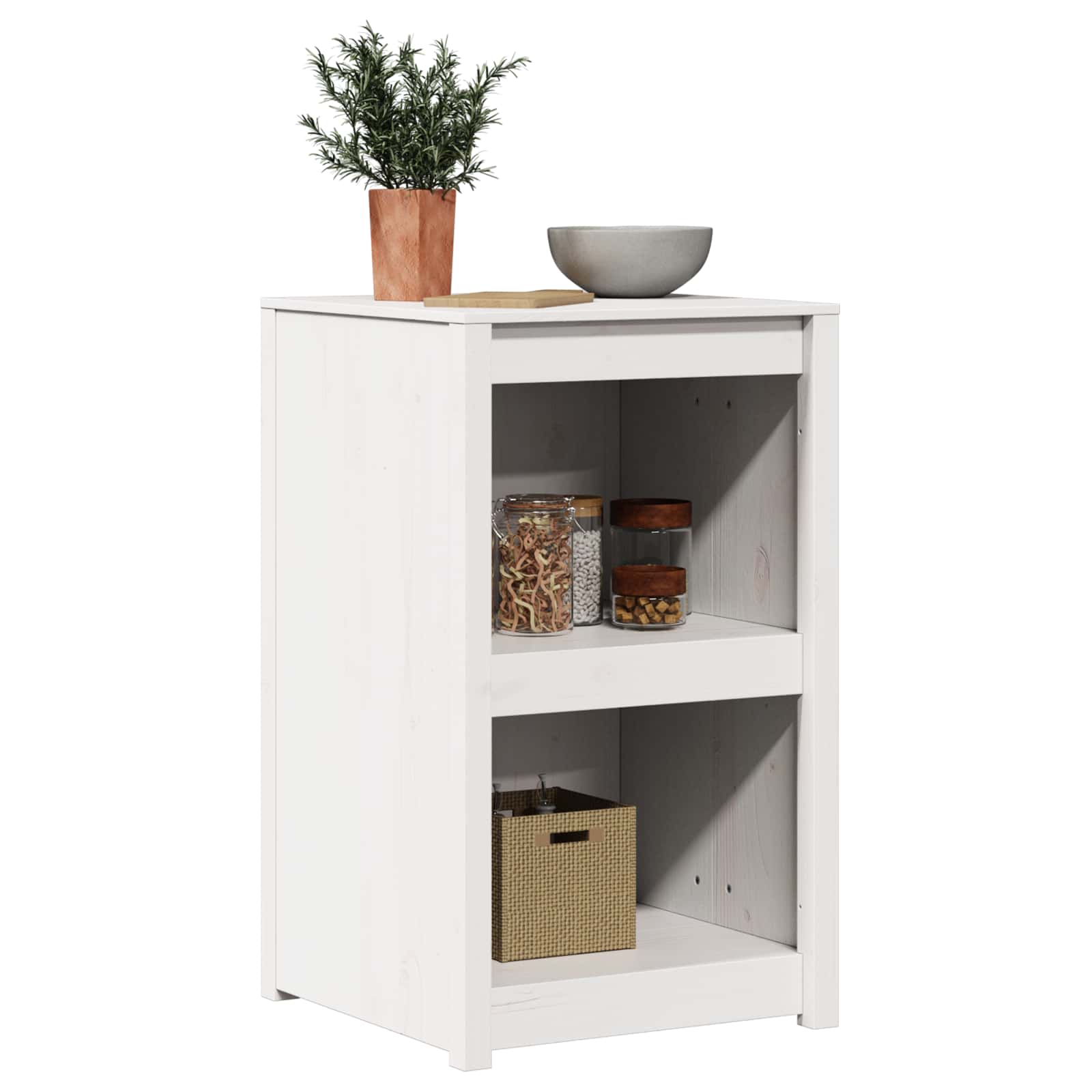 Kitchen Cabinet MEPPEL White 55 x 55 x 92 cm Solid Pine Wood