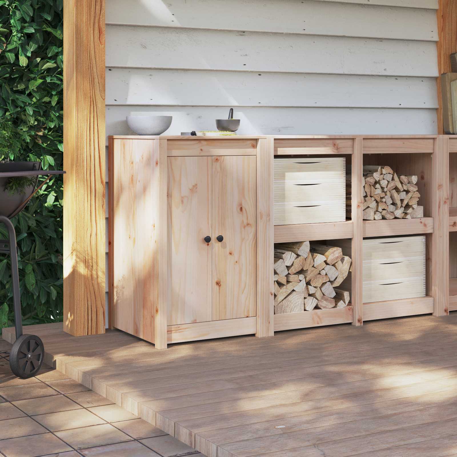 Kitchen Door MEPPEL Brown Oak 50 x 9 x 82 cm Solid Pine wood