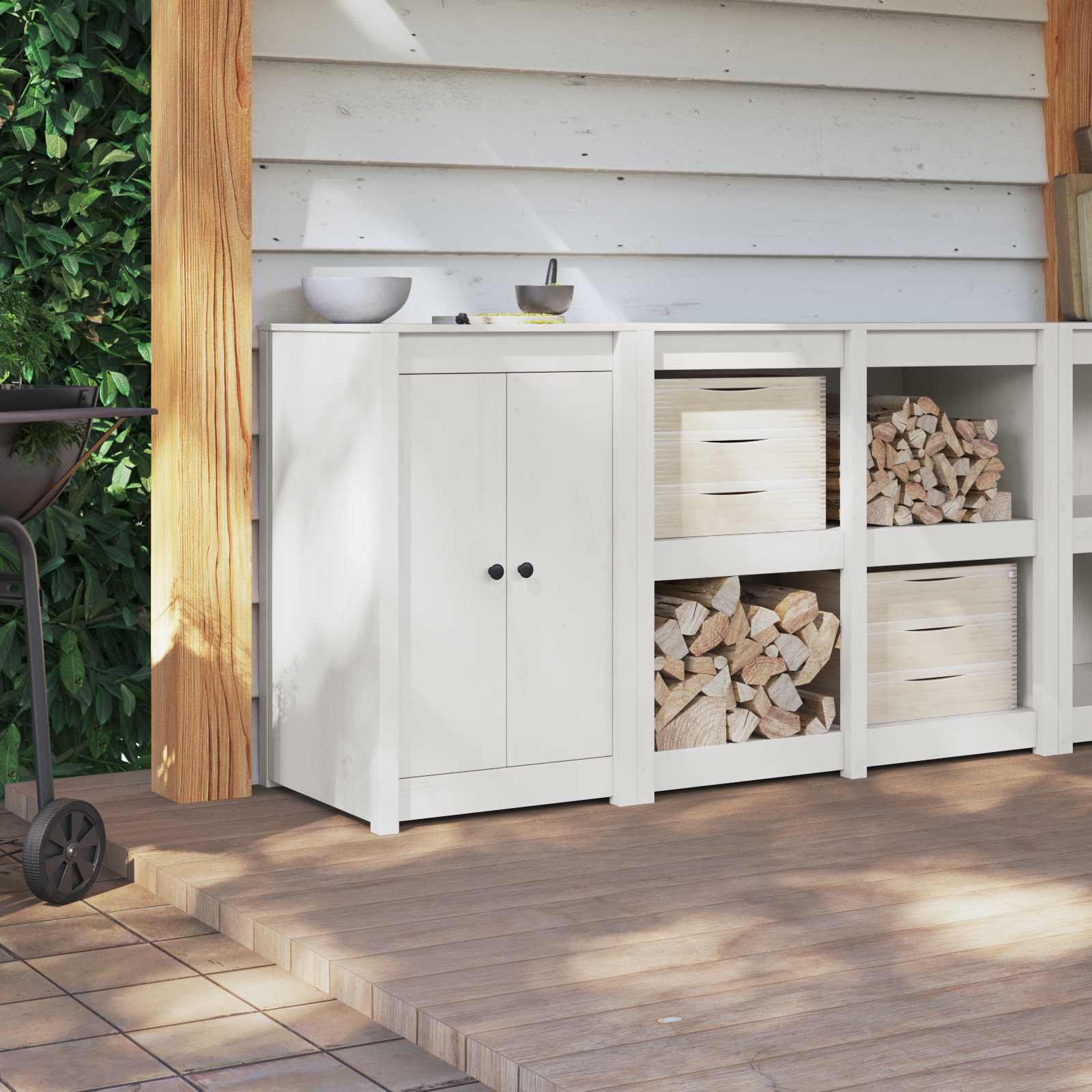 Kitchen Door MEPPEL White 50 x 9 x 82 cm Solid Pine wood