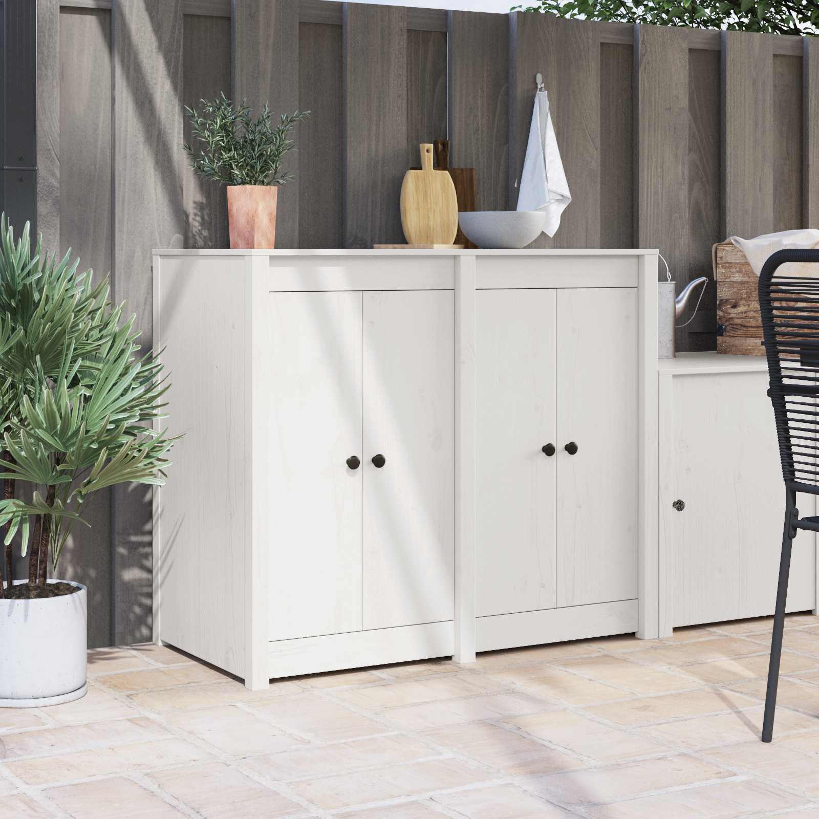 Kitchen Door MEPPEL 2 pcs White 50 x 9 x 82 cm Solid Pine wood