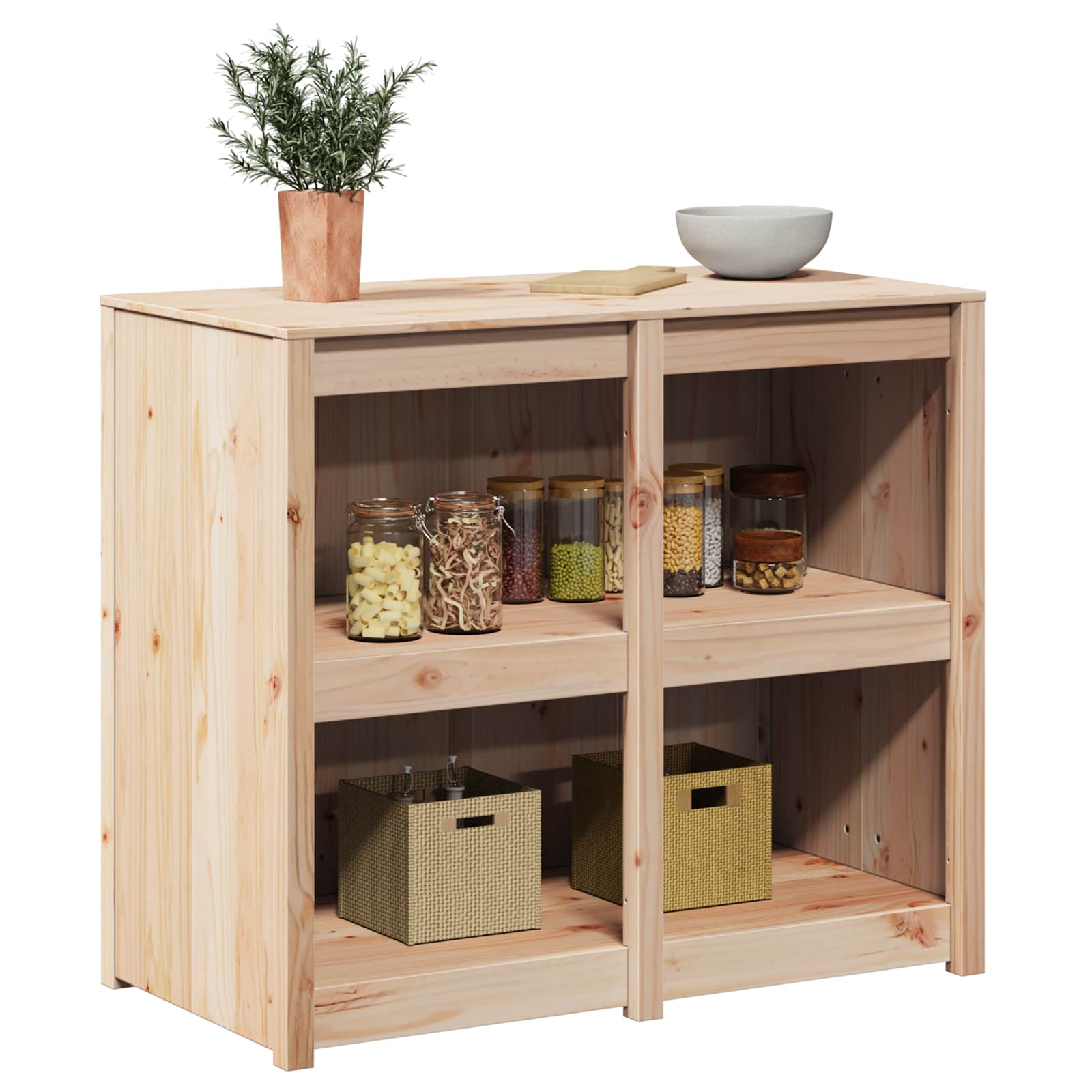 Kitchen Cabinet with Shelf MEPPEL Brown Oak 106 x 55 x 92 cm