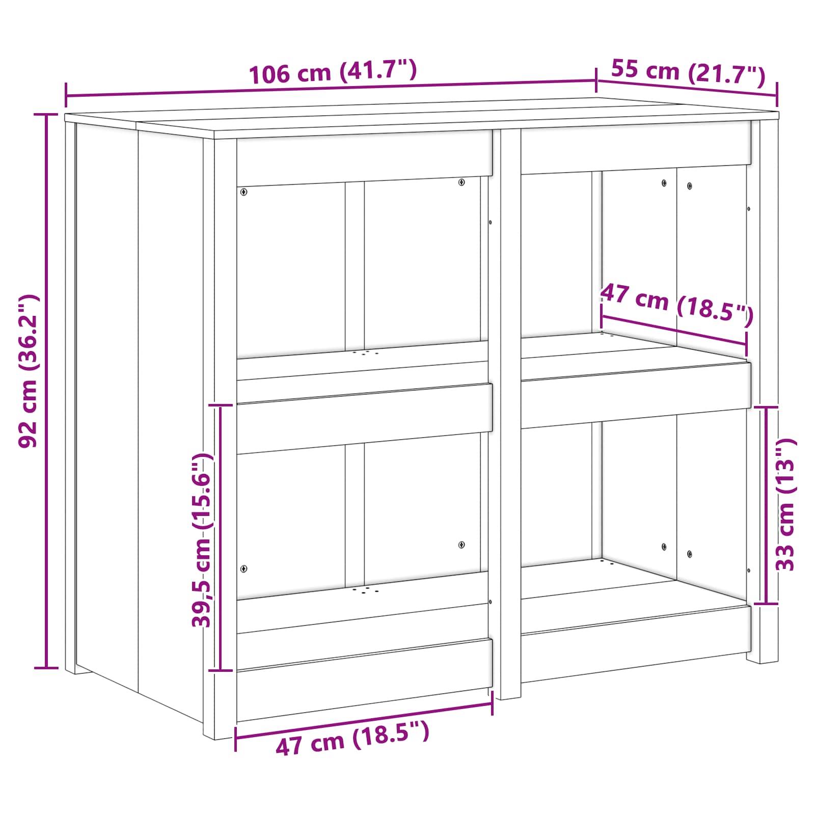 Kitchen Cabinet MEPPEL Warm White 106 x 55 x 92 cm