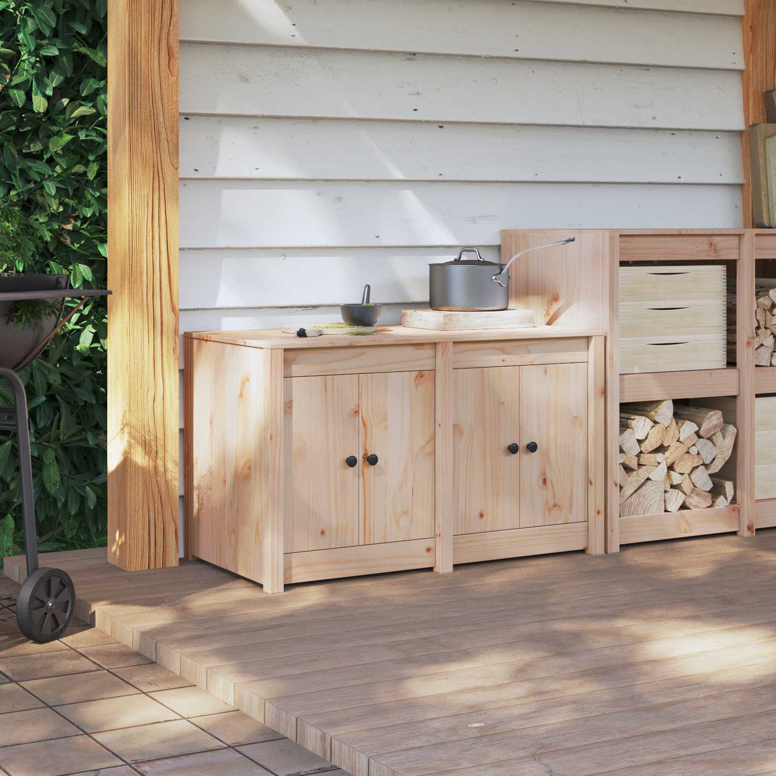 Kitchen Cabinet with Shelf MEPPEL Brown Oak 106 x 55 x 64 cm