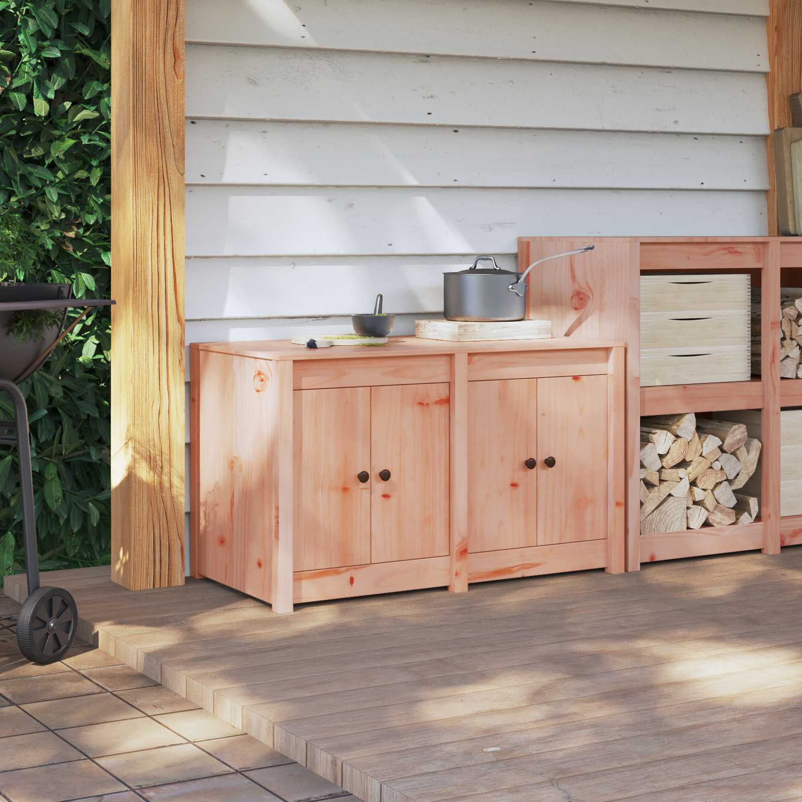 Kitchen Cabinet with Shelf MEPPEL Brown Oak 106 x 55 x 64 cm