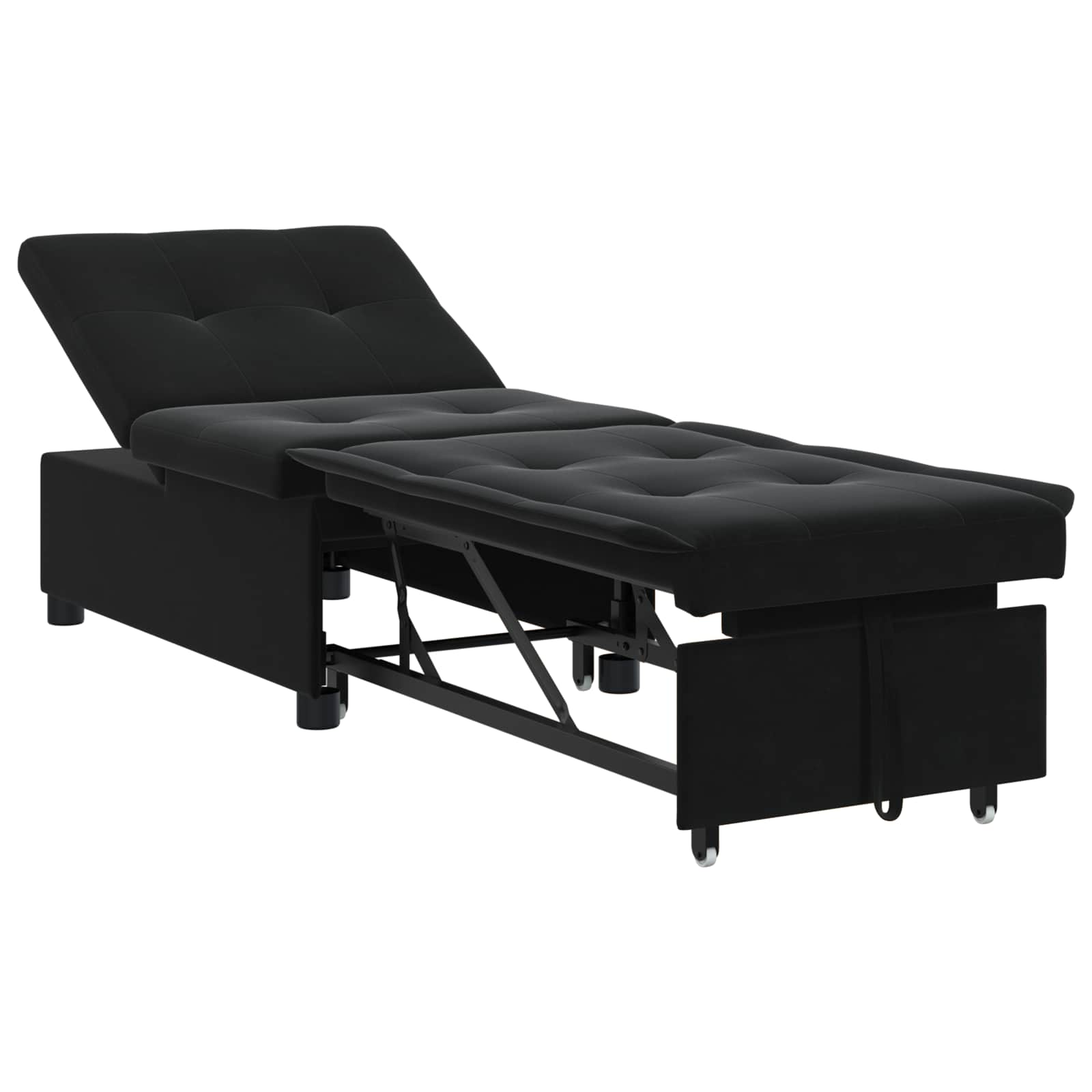 Sofa Bed Black 194 x 67 x 82 cm Velvet