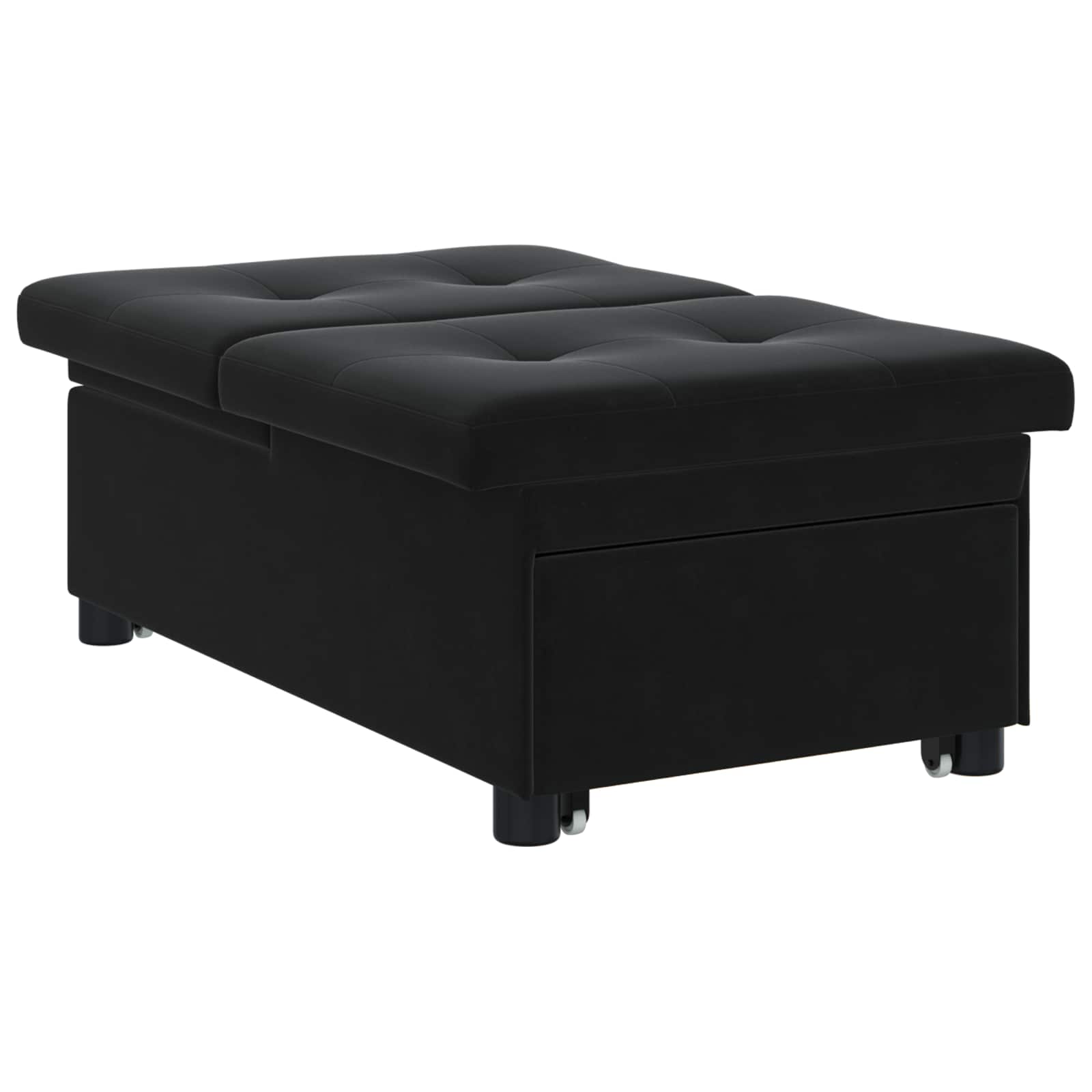 Sofa Bed Black 194 x 67 x 82 cm Velvet