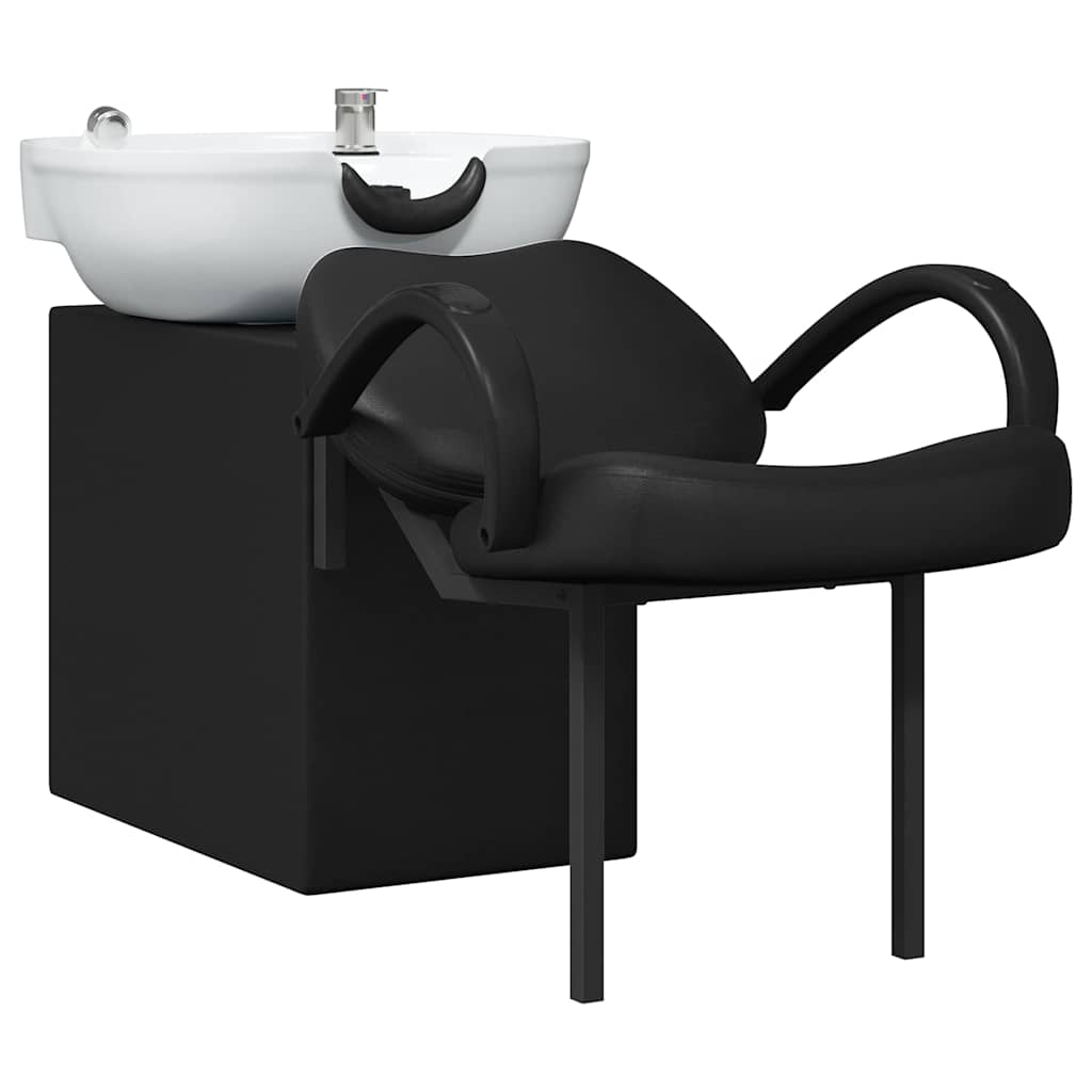 Shampoo Chair Manual Black and White 136 x 60 x 92 cm PVC