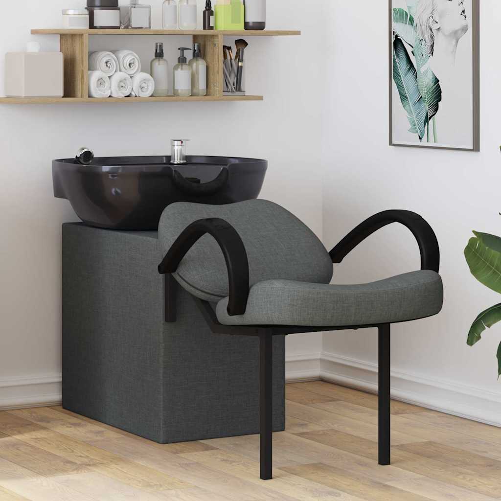 Shampoo Chair Dark Grey and Black 136 x 60 x 92 cm Plastic