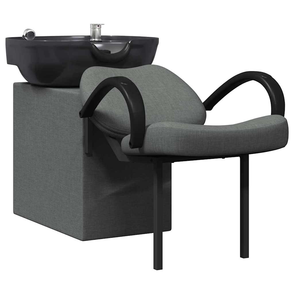 Shampoo Chair Dark Grey and Black 136 x 60 x 92 cm Plastic