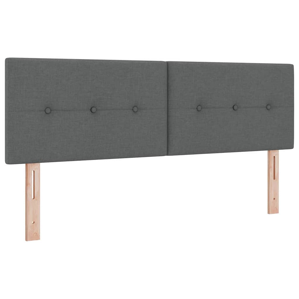 LED Headboard with LED Strip Lights Dark Grey 160 cm Polyester