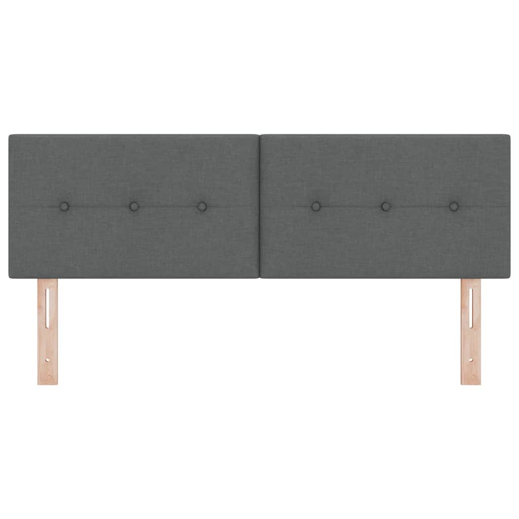LED Headboard with LED Strip Lights Dark Grey 160 cm Polyester