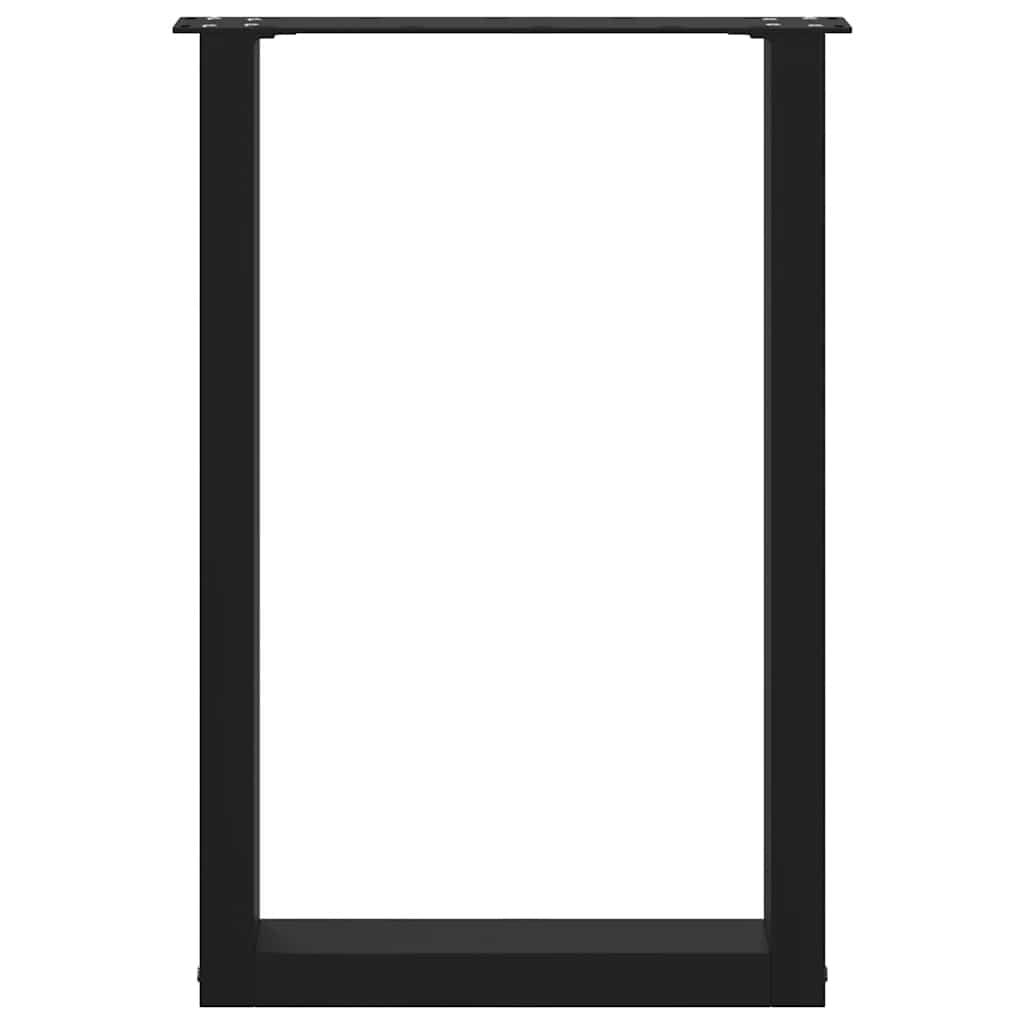 Dining Table Legs U-Shaped 2 pcs Black 50x(72-73) cm Steel