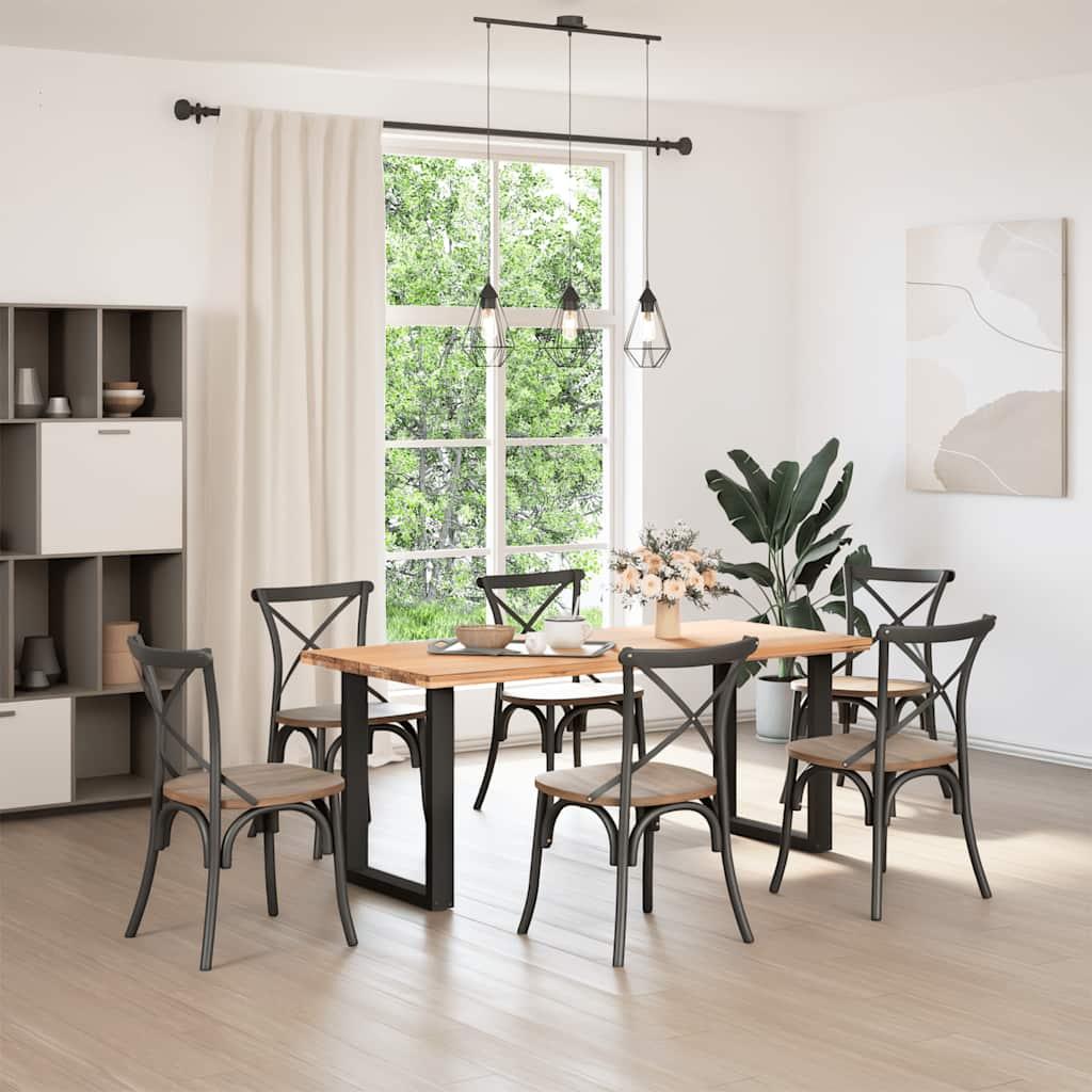 Dining Table Legs U-Shaped 2 pcs Black 70x(72-73) cm Steel