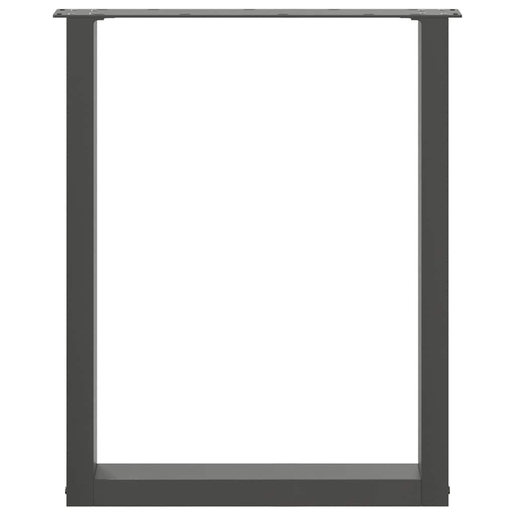 Dining Table Legs U-Shaped 2 pcs Black 70x(72-73) cm Steel