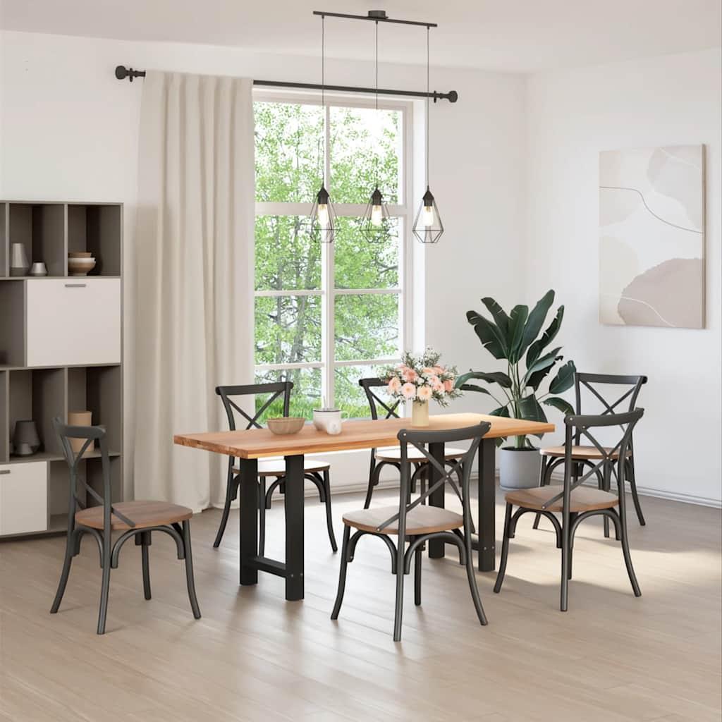 Dining Table Legs Black 2 pcs 60x(72-73) cm Steel