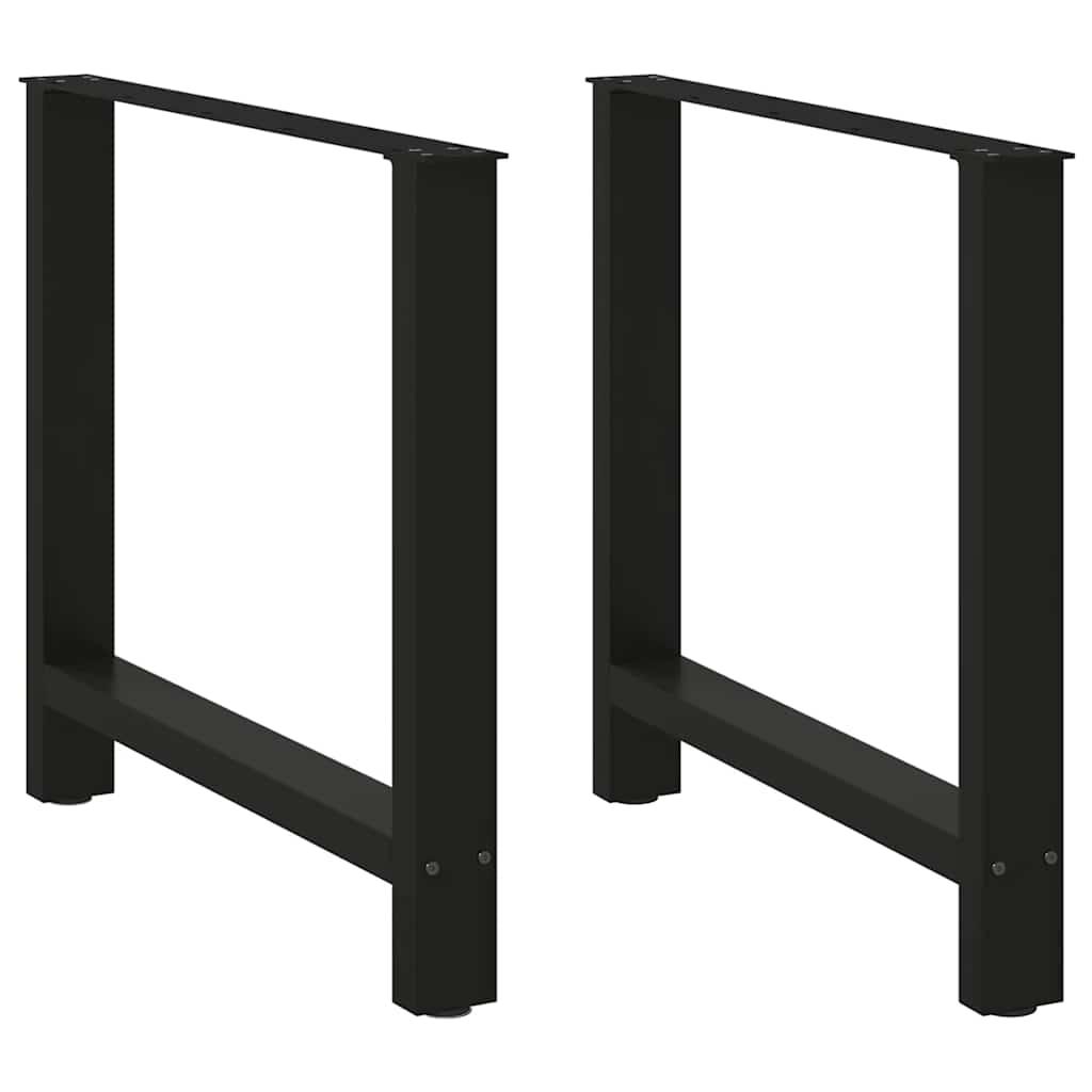 Dining Table Legs Black 2 pcs 80x(72-73) cm Steel