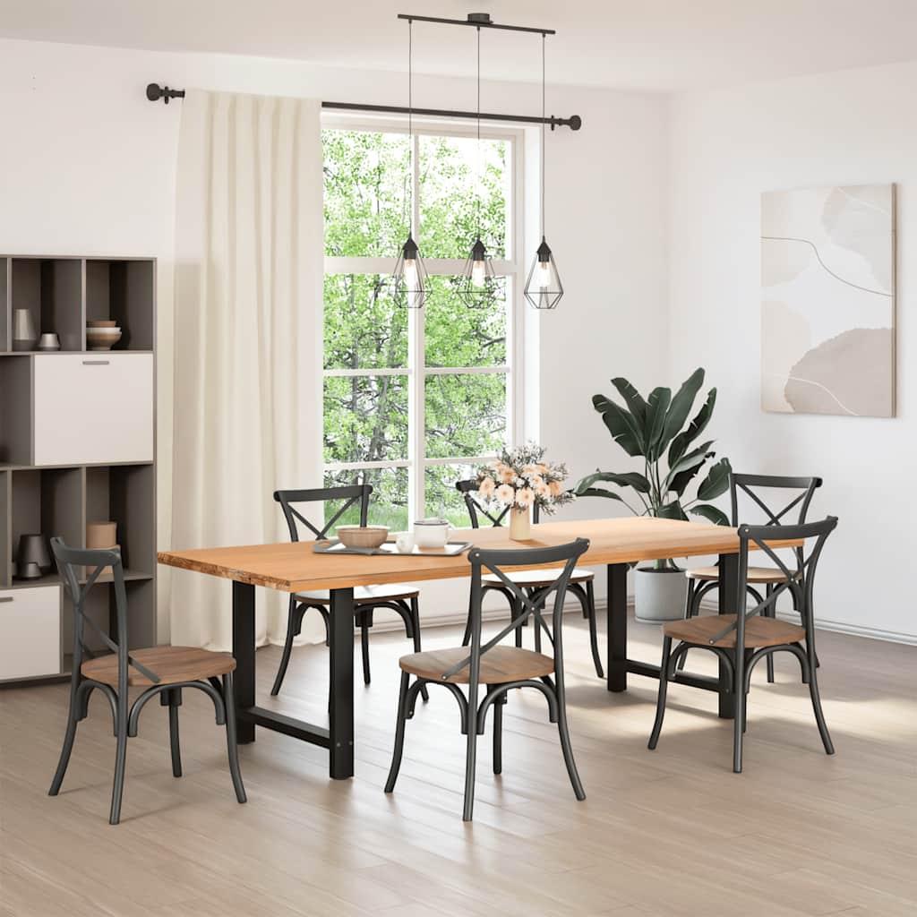 Dining Table Legs Black 2 pcs 80x(72-73) cm Steel