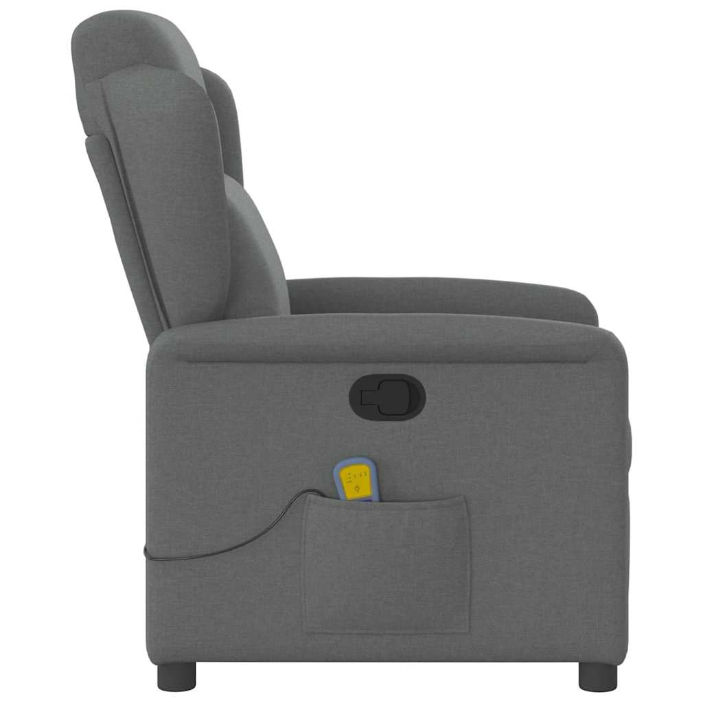 Massage Recliner Chair Dark Grey Fabric