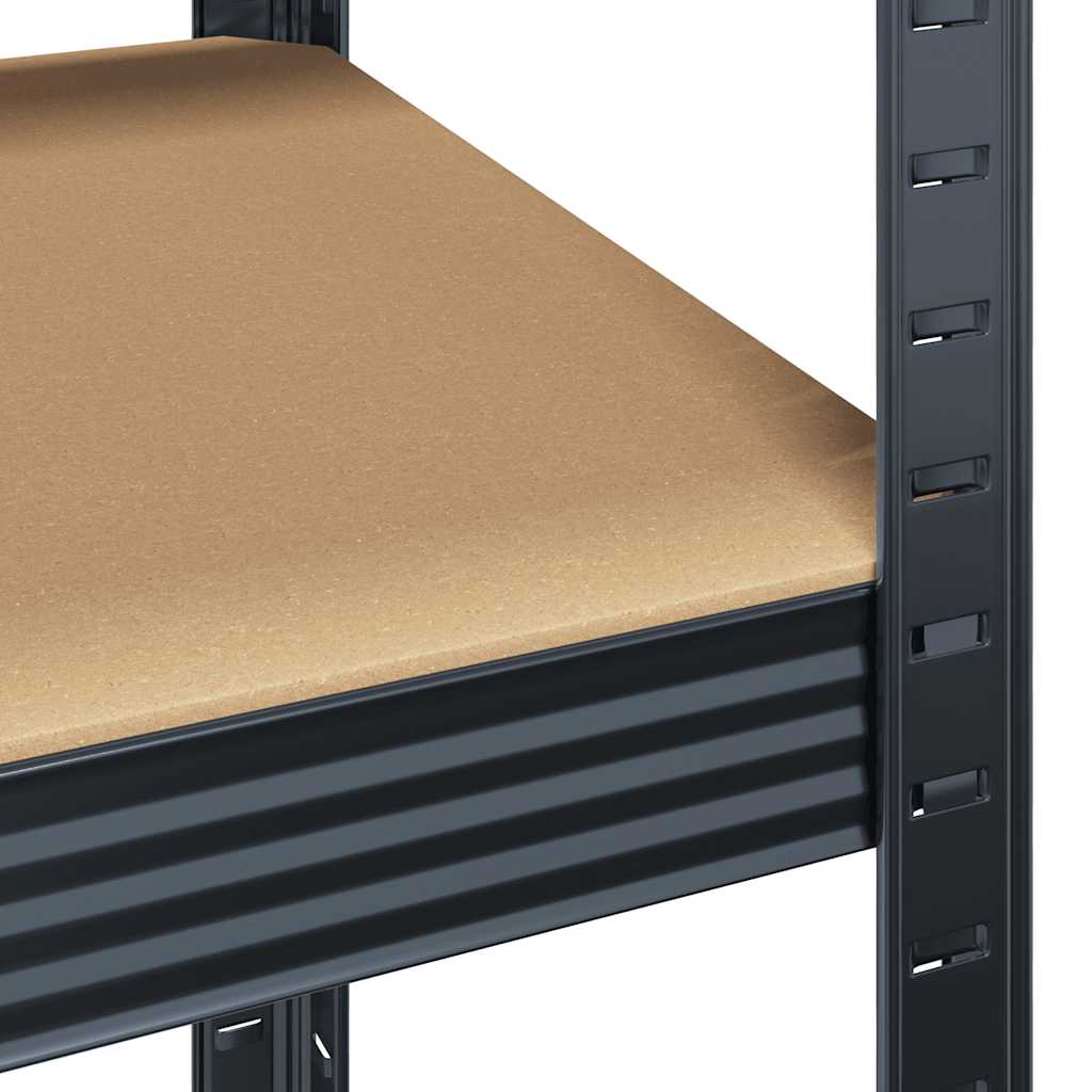 5-Layer Heavy-duty Shelves 2 pcs Anthracite Steel&Engineered Wood