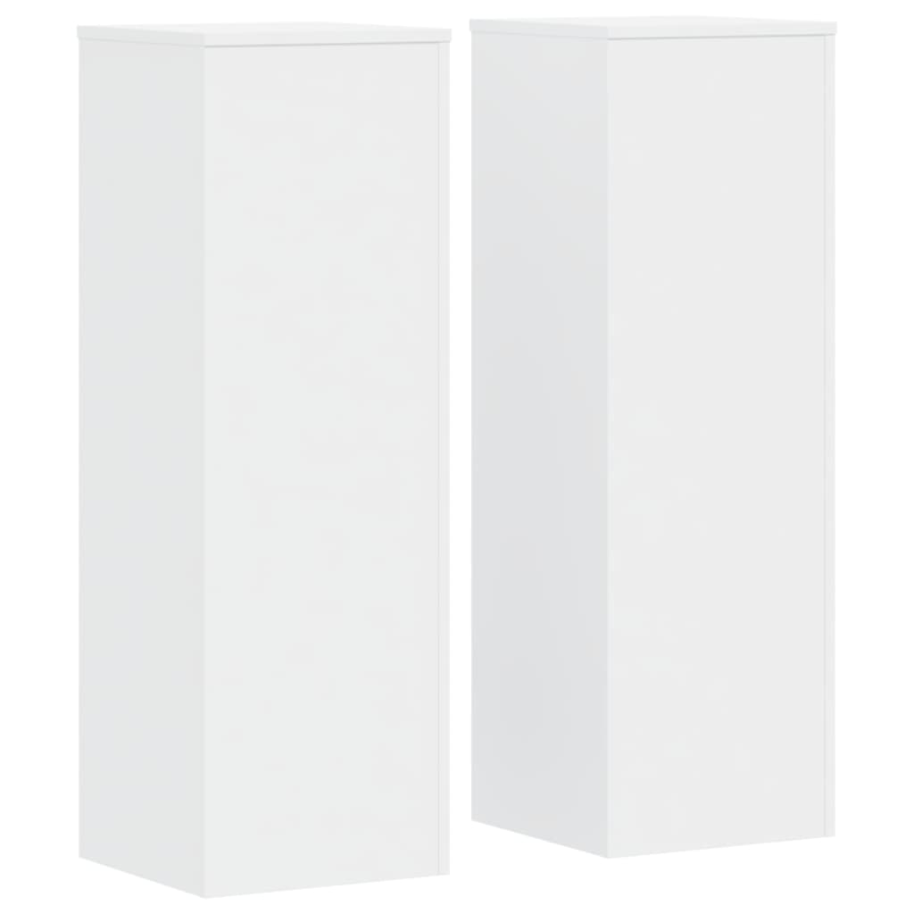Plant Stands 2 pcs White 33x33x100 cm Engineered Wood