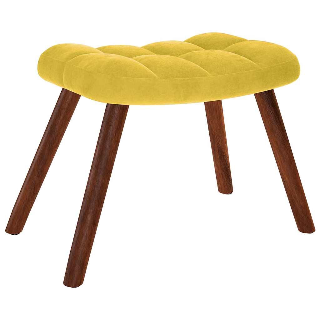 Rocking Chair with Stool Yellow Velvet